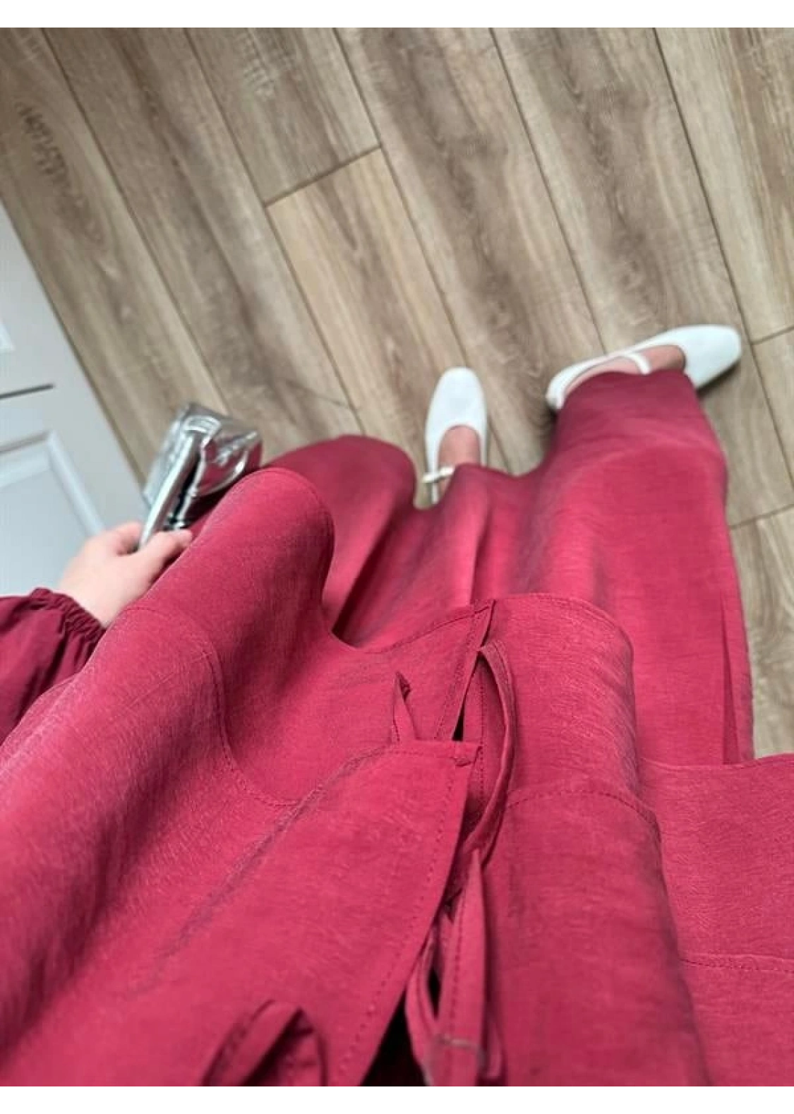 Bebe Yaka Tasarım Bordo Modal Etekli Takım