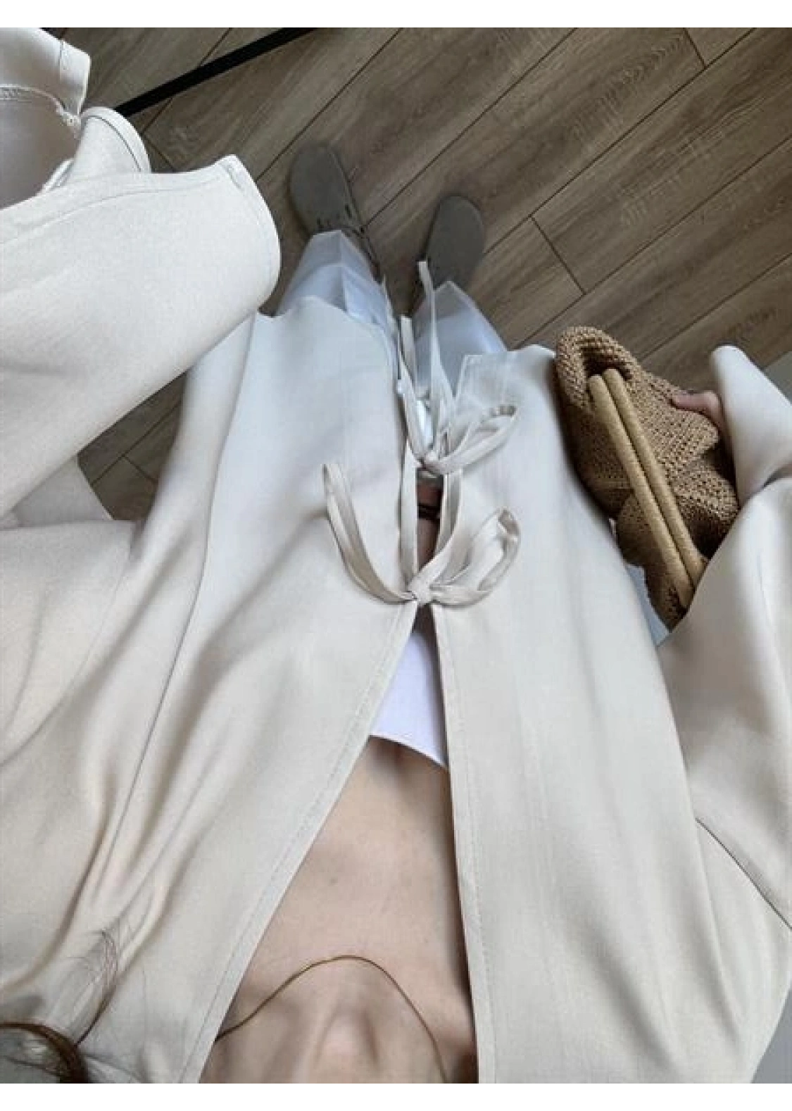 Bela Önü Bağlamalı Tasarım Kol Taş Kimono