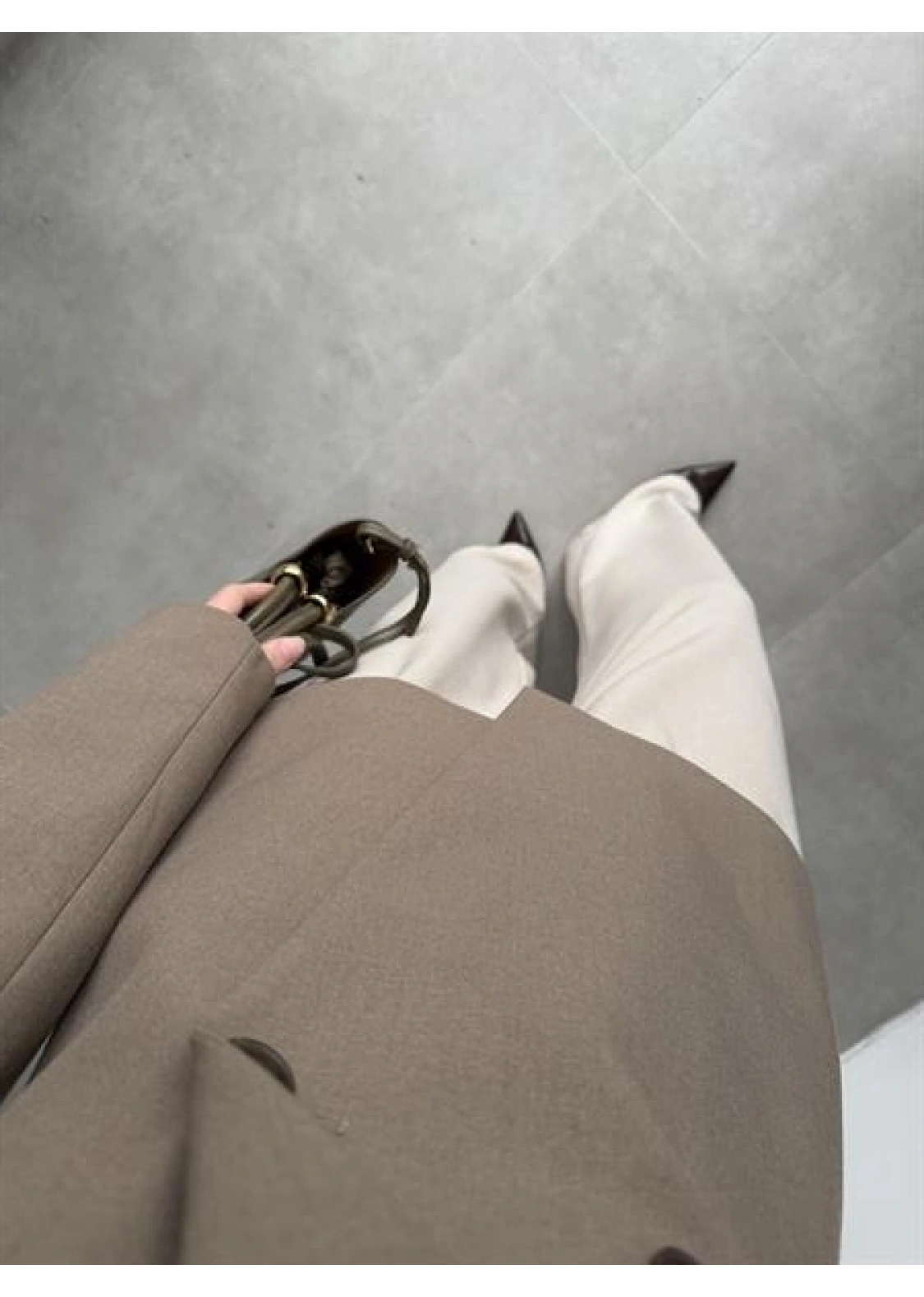 Belden Oturtmalı Kruvaze Astarlı Haki Blazer Ceket