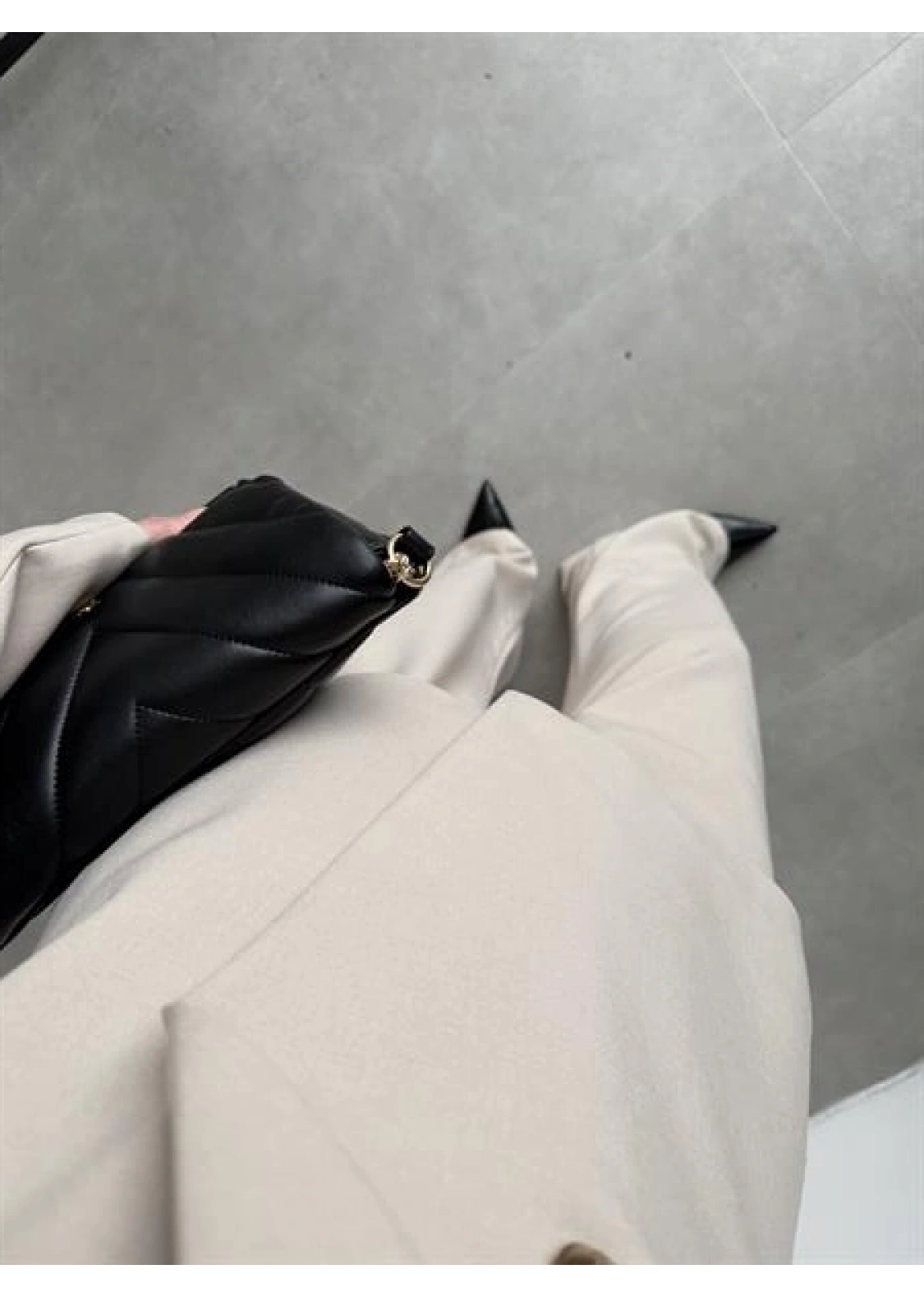 Belden Oturtmalı Kruvaze Astarlı Taş Blazer Ceket