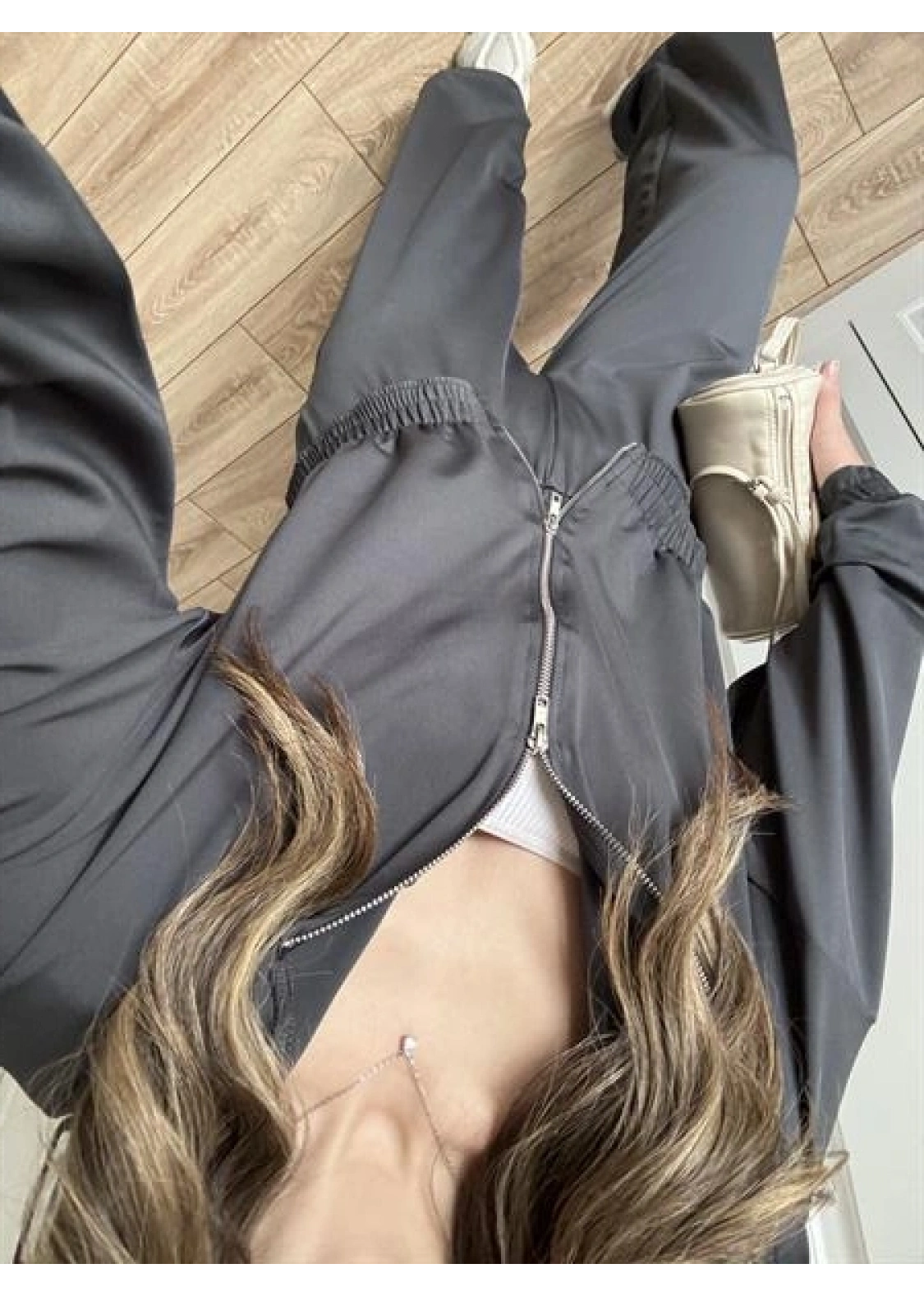 Çift Fermuarlı Antrasit Spor Model Takım