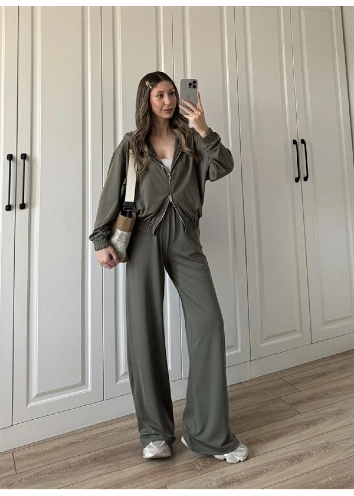 Çift Fermuarlı Haki Spor Model Takım