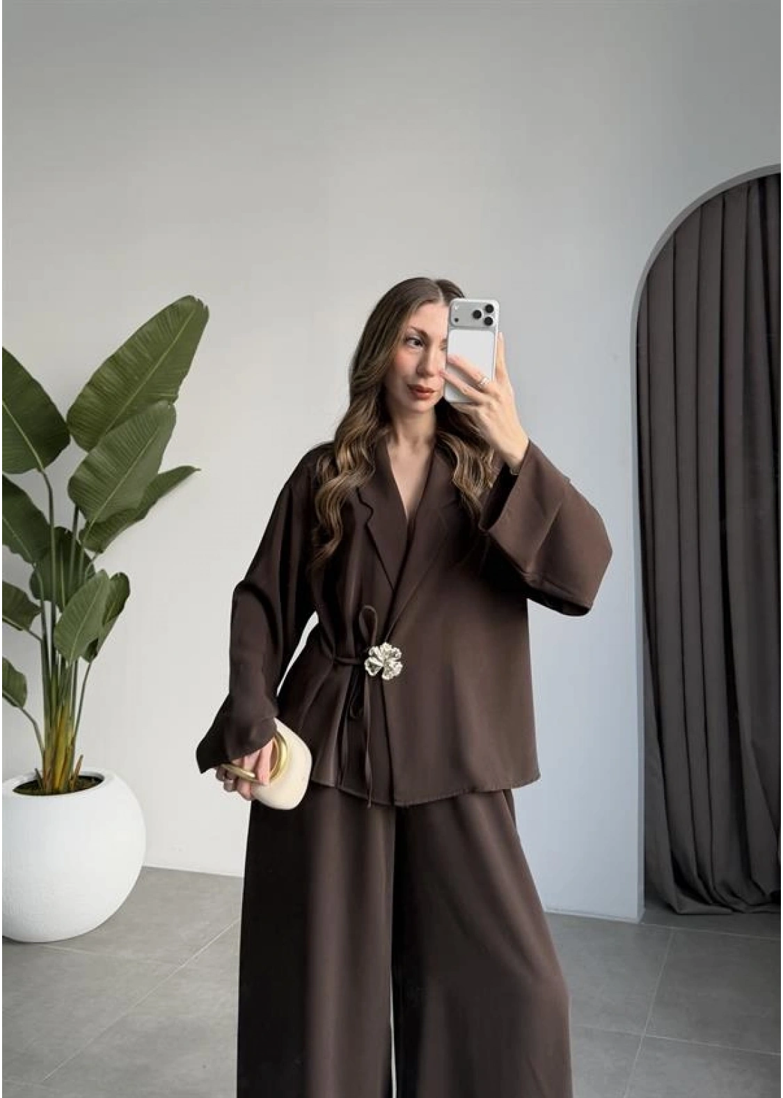 Çıkarılabilir Yonca Detaylı Kahve Takım