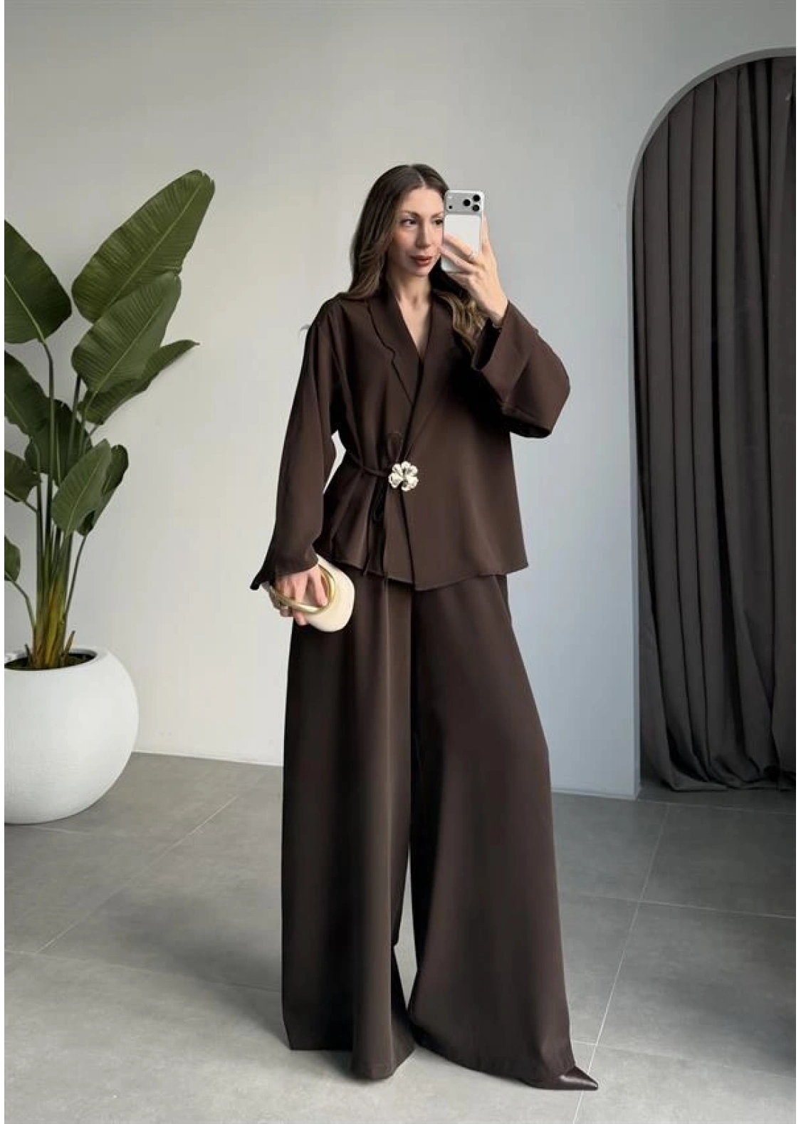 Çıkarılabilir Yonca Detaylı Kahve Takım