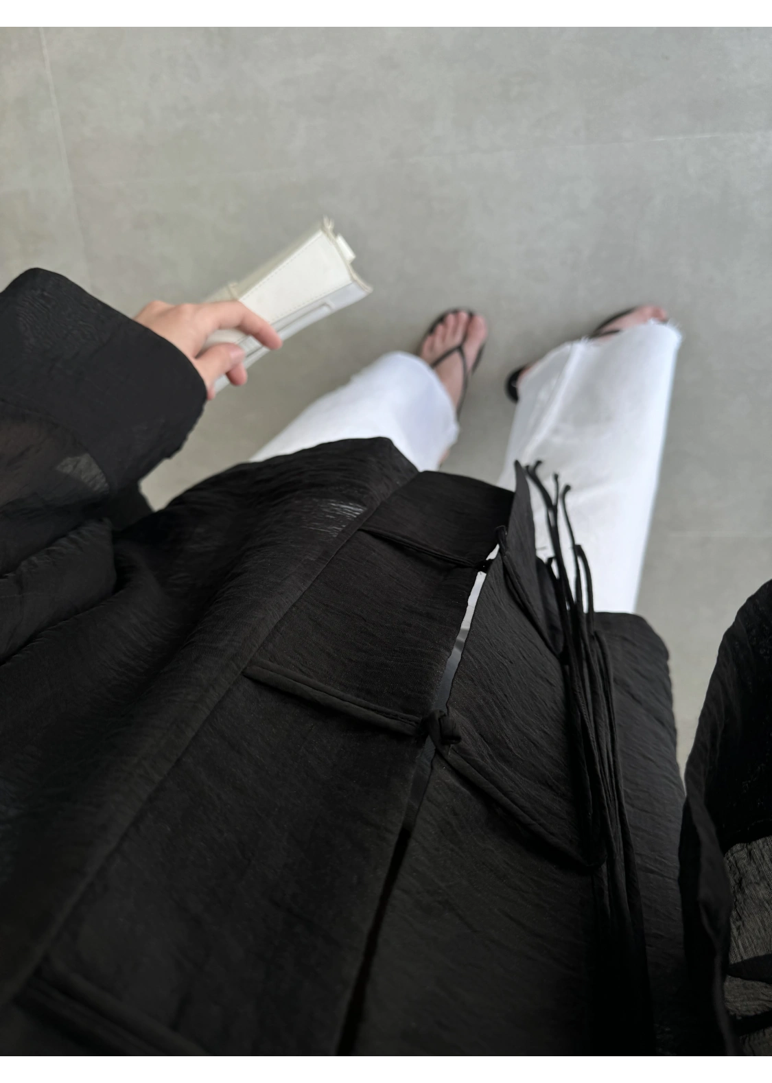 Çin Düğmeli Siyah Gömlek Kimono