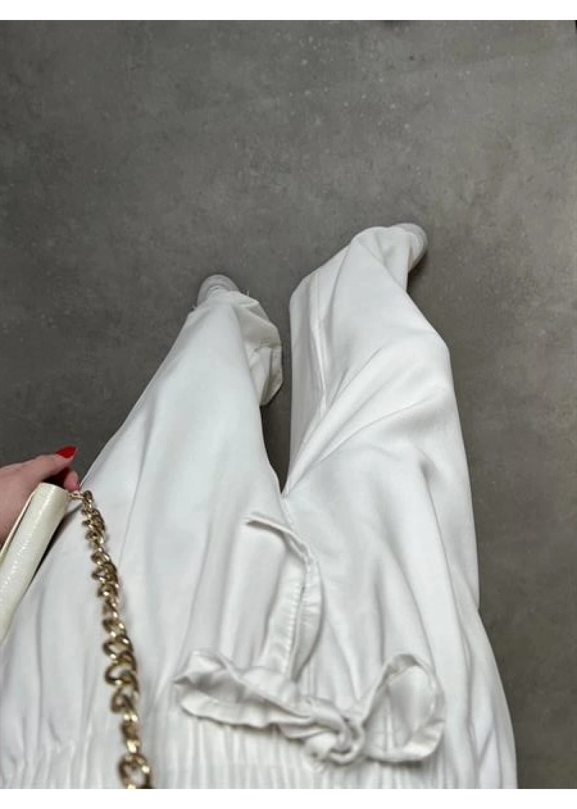 Dania Premium Beyaz Tensel Palazzo Pantolon