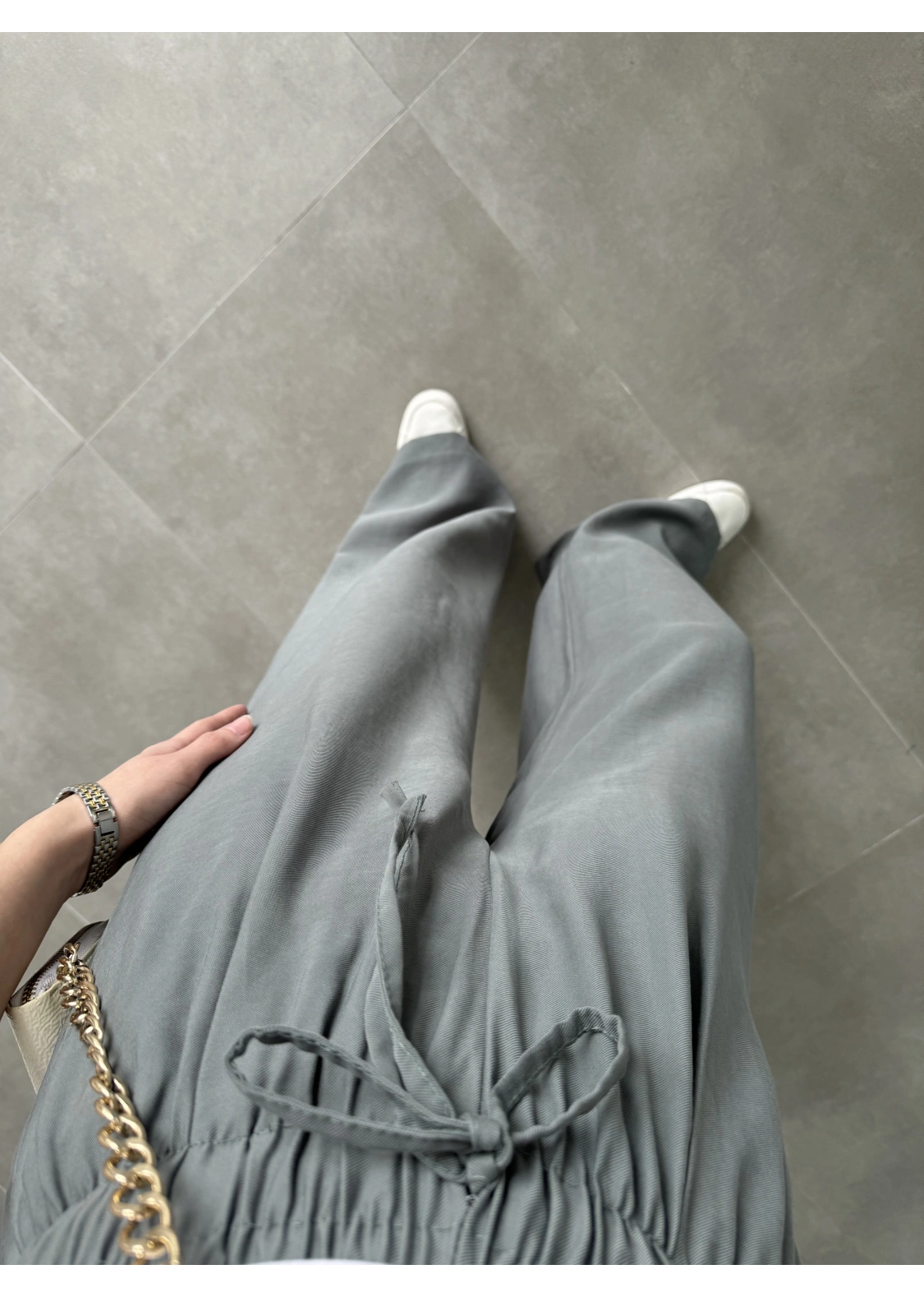 Dania Premium Haki Tensel Palazzo Pantolon