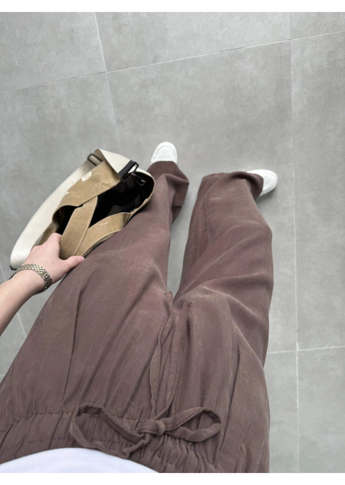 Dania Premium Kahve Tensel Palazzo Pantolon