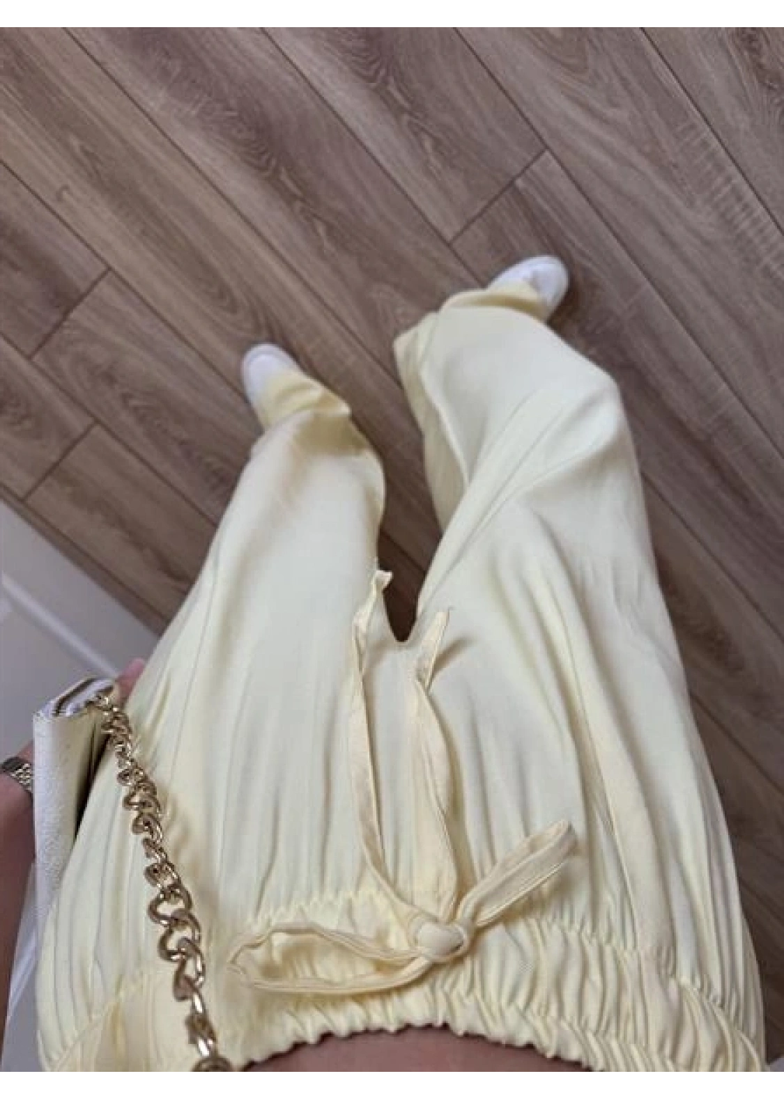 Dania Premium Sarı Tensel Palazzo Pantolon