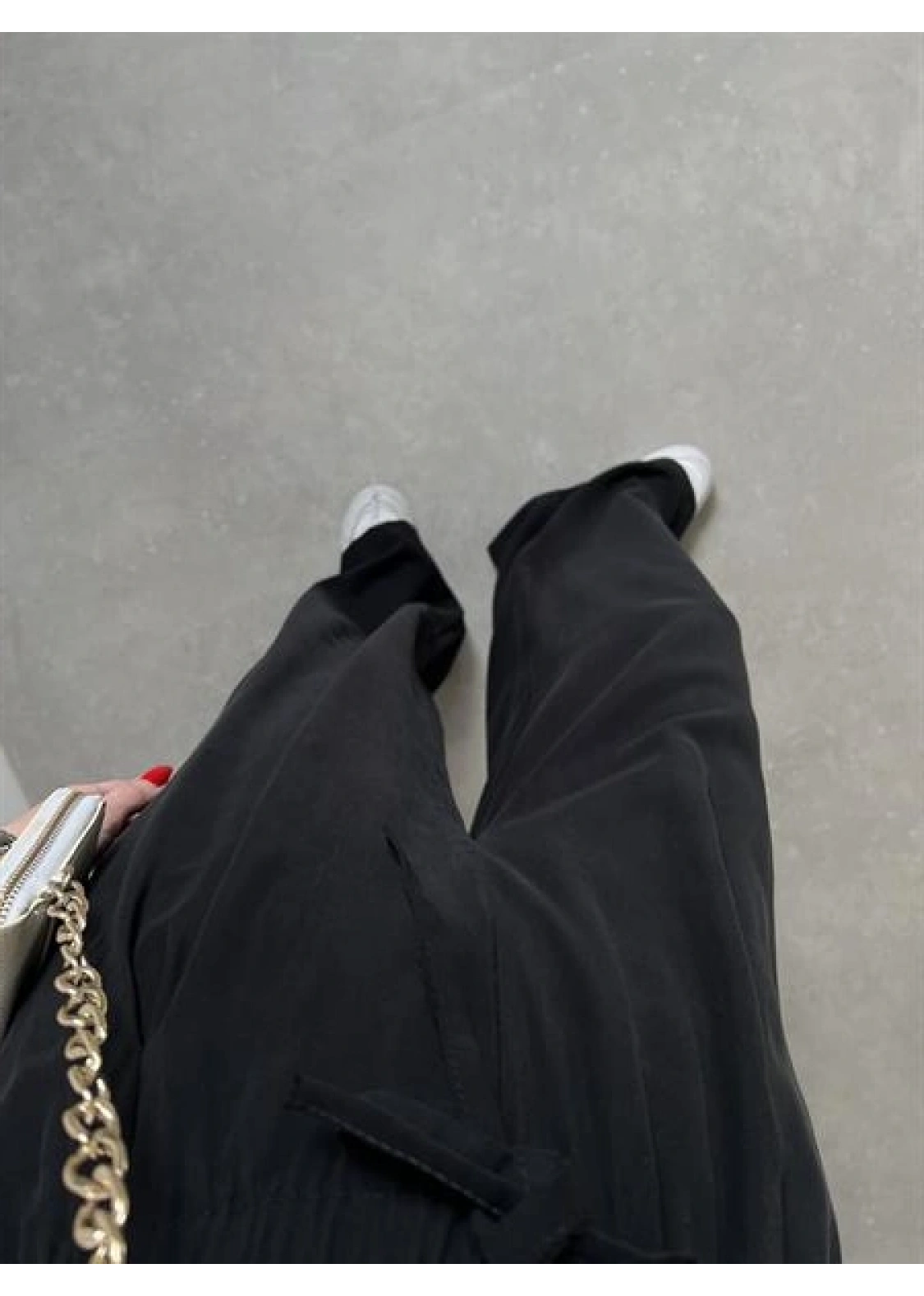 Dania Premium Siyah Tensel Palazzo Pantolon