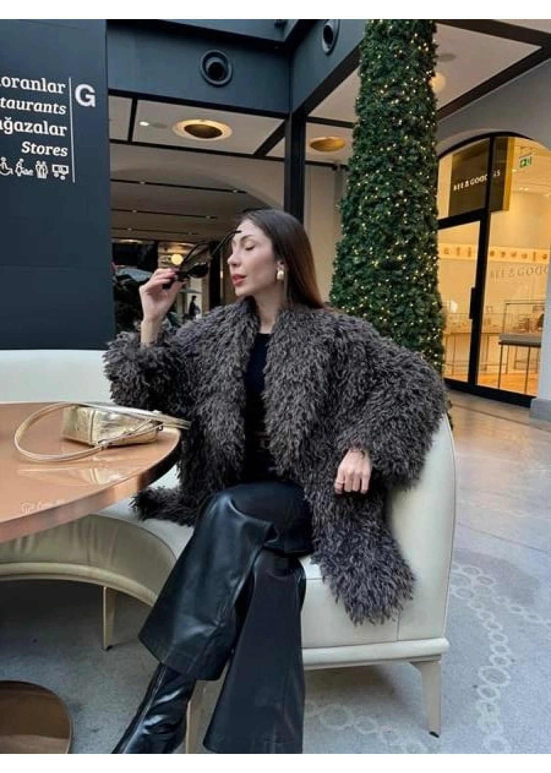 Delux Premium Kahve Astarlı Peluş Kürk