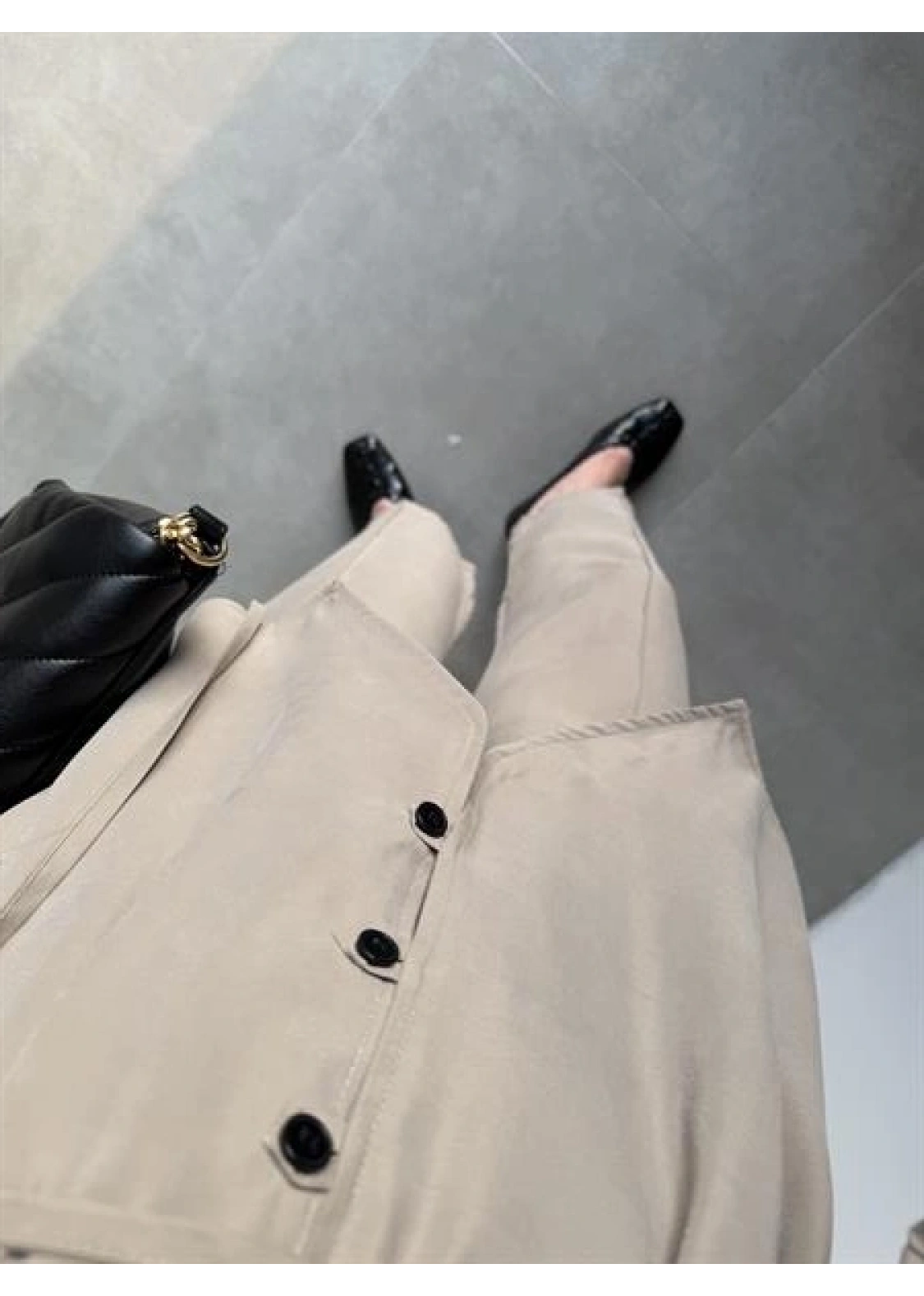 Deran Modal Kumaş Vizon Kuşaklı Takım