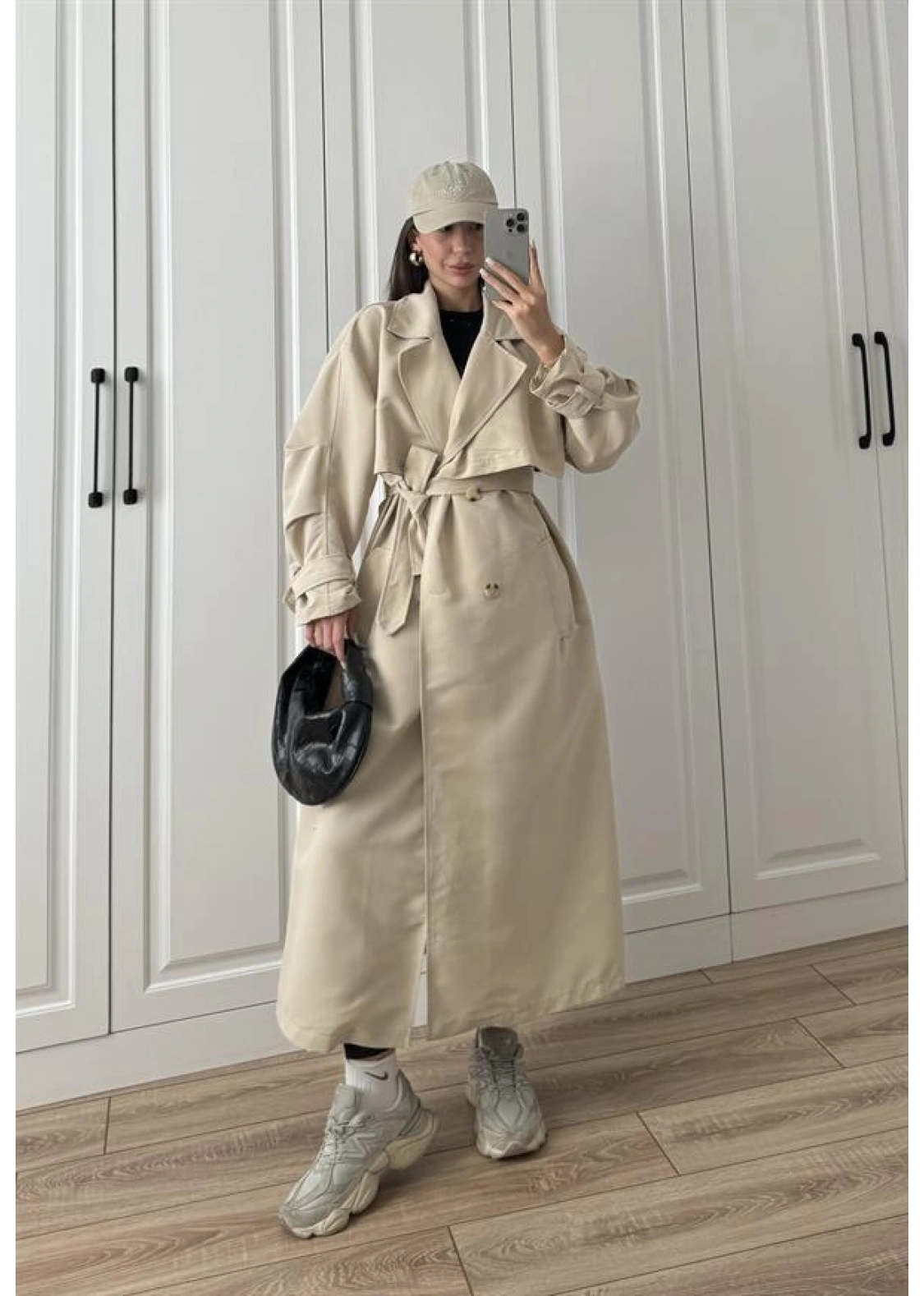 Ekstra Oversize Premium Taş Trençkot