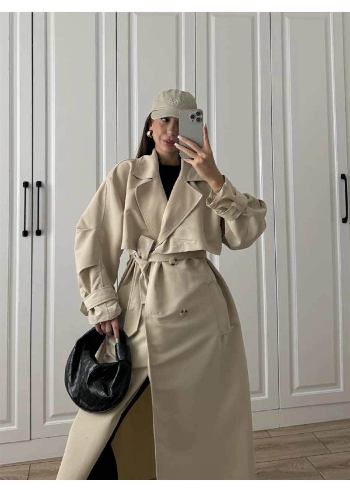 Ekstra Oversize Premium Taş Trençkot