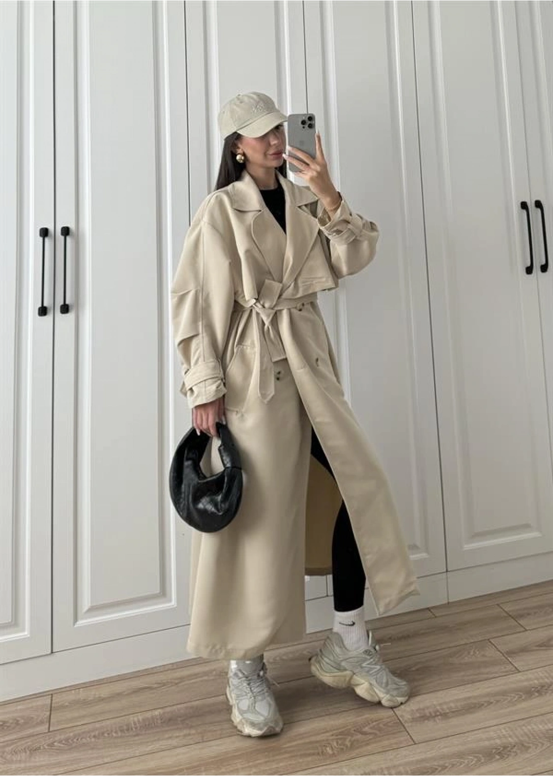 Ekstra Oversize Premium Taş Trençkot