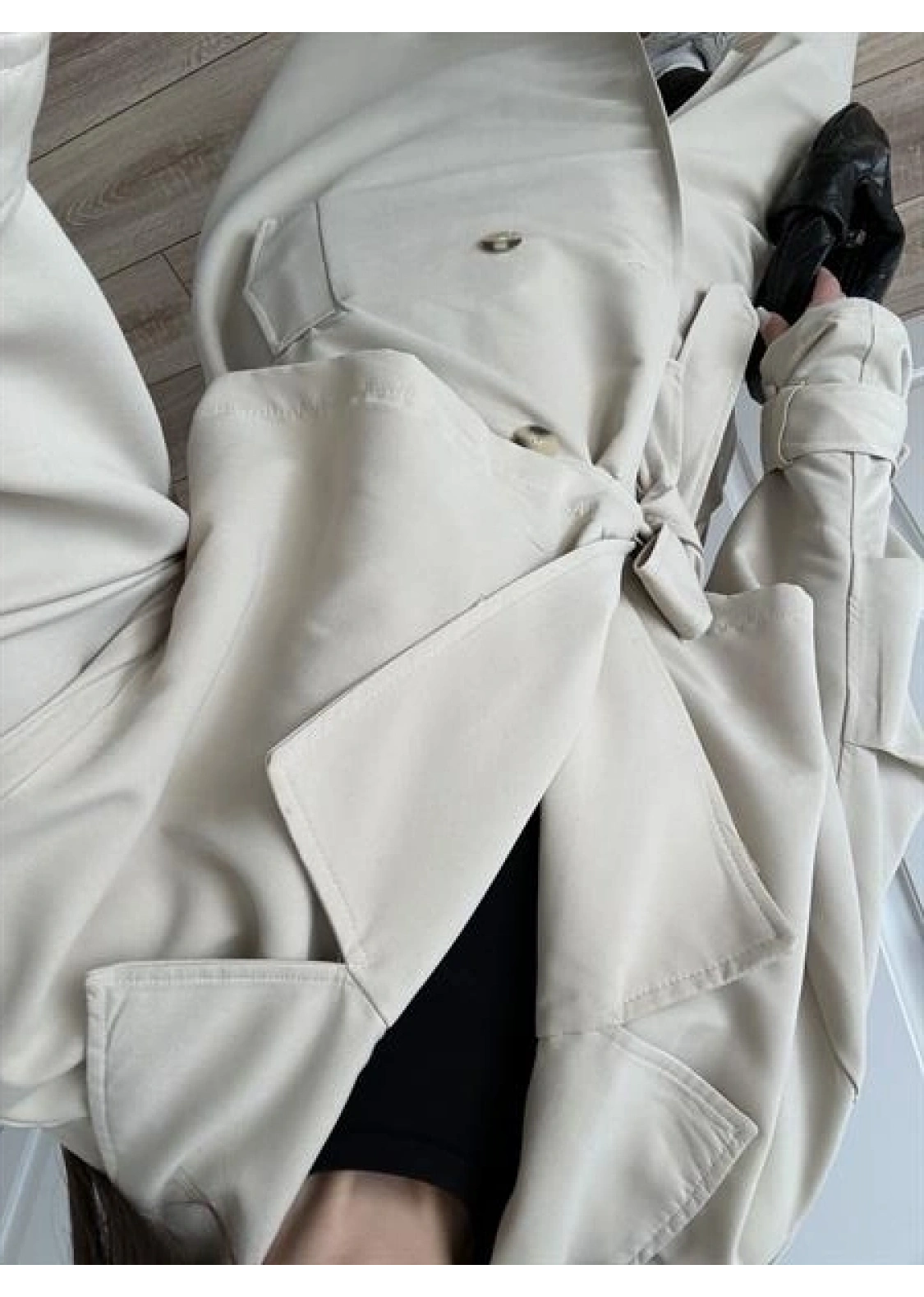 Ekstra Oversize Premium Taş Trençkot