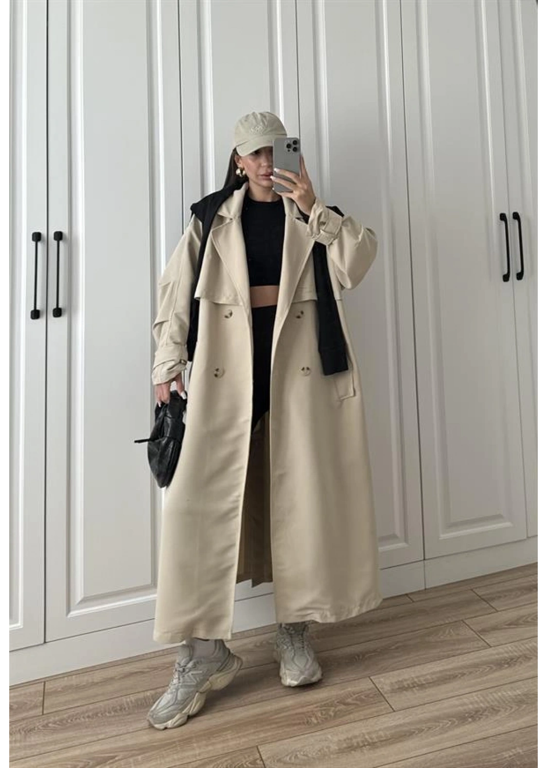 Ekstra Oversize Premium Taş Trençkot