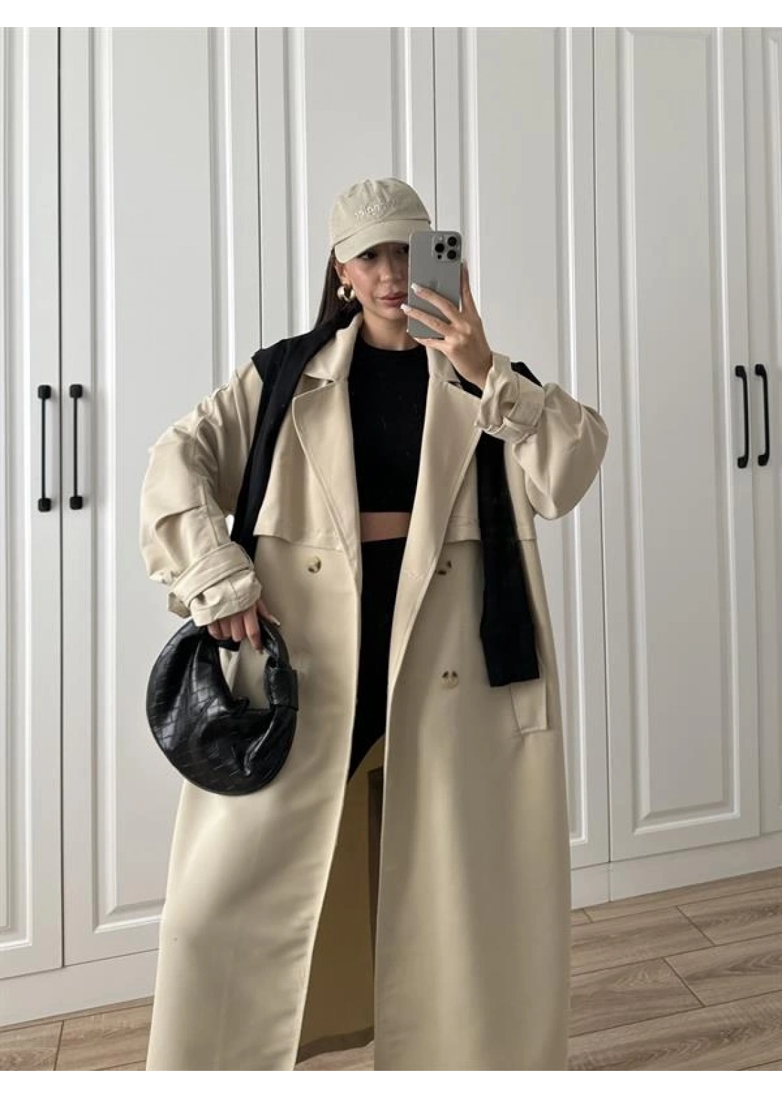 Ekstra Oversize Premium Taş Trençkot