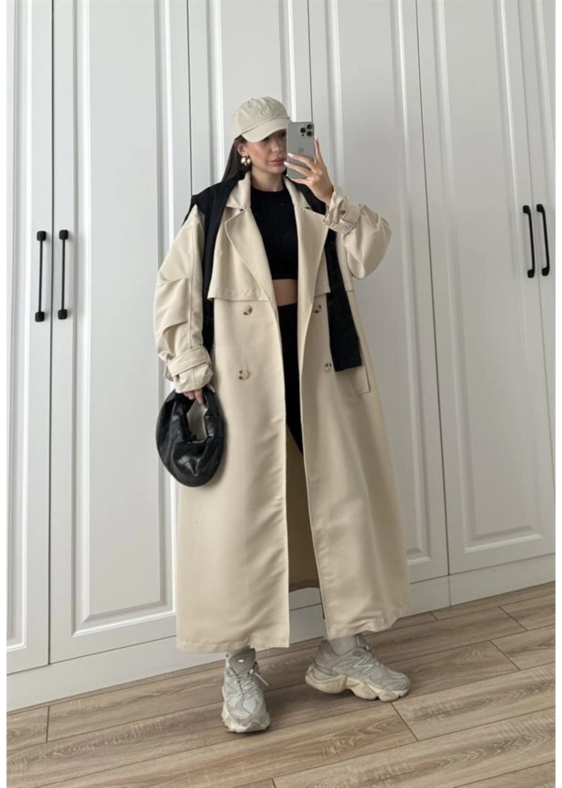 Ekstra Oversize Premium Taş Trençkot