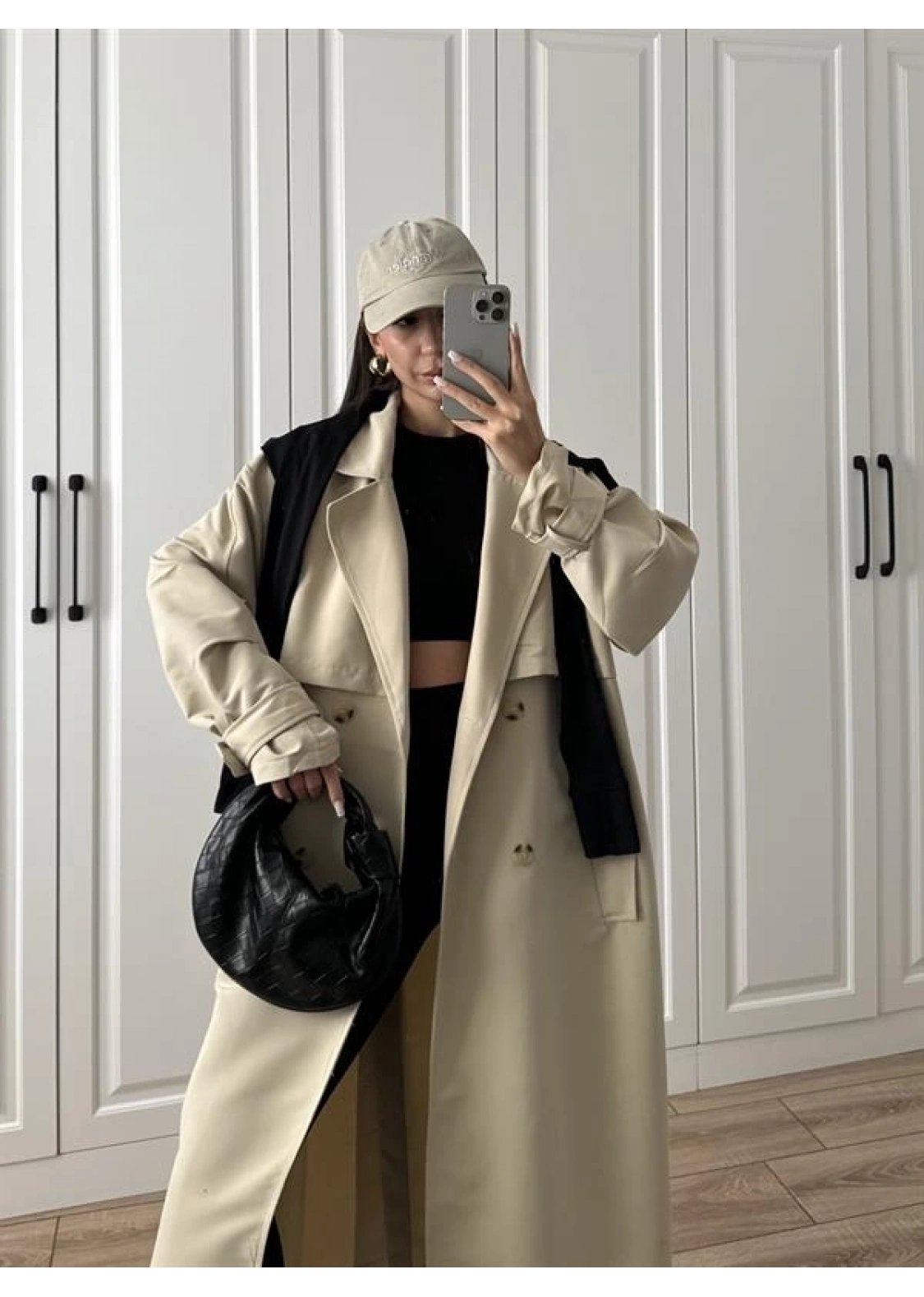 Ekstra Oversize Premium Taş Trençkot