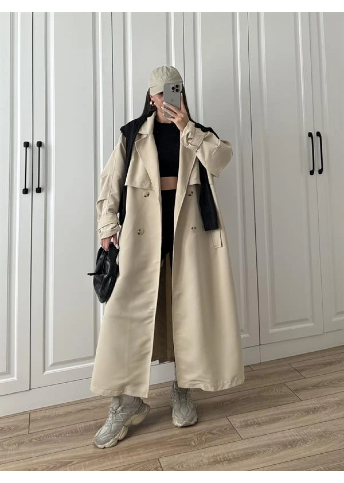 Ekstra Oversize Premium Taş Trençkot