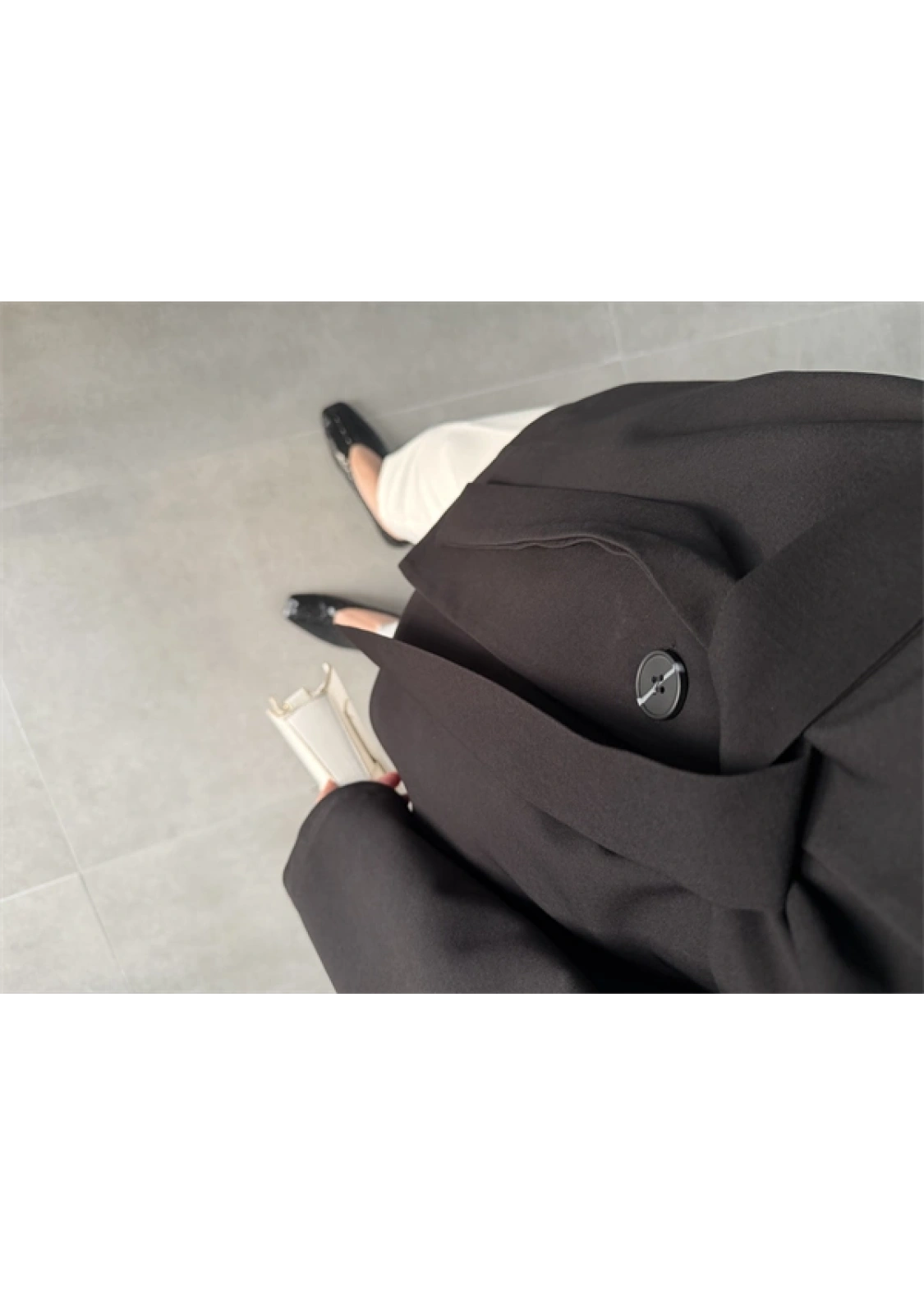 Elara Üç Düğme Kuşaklı Siyah Ceket