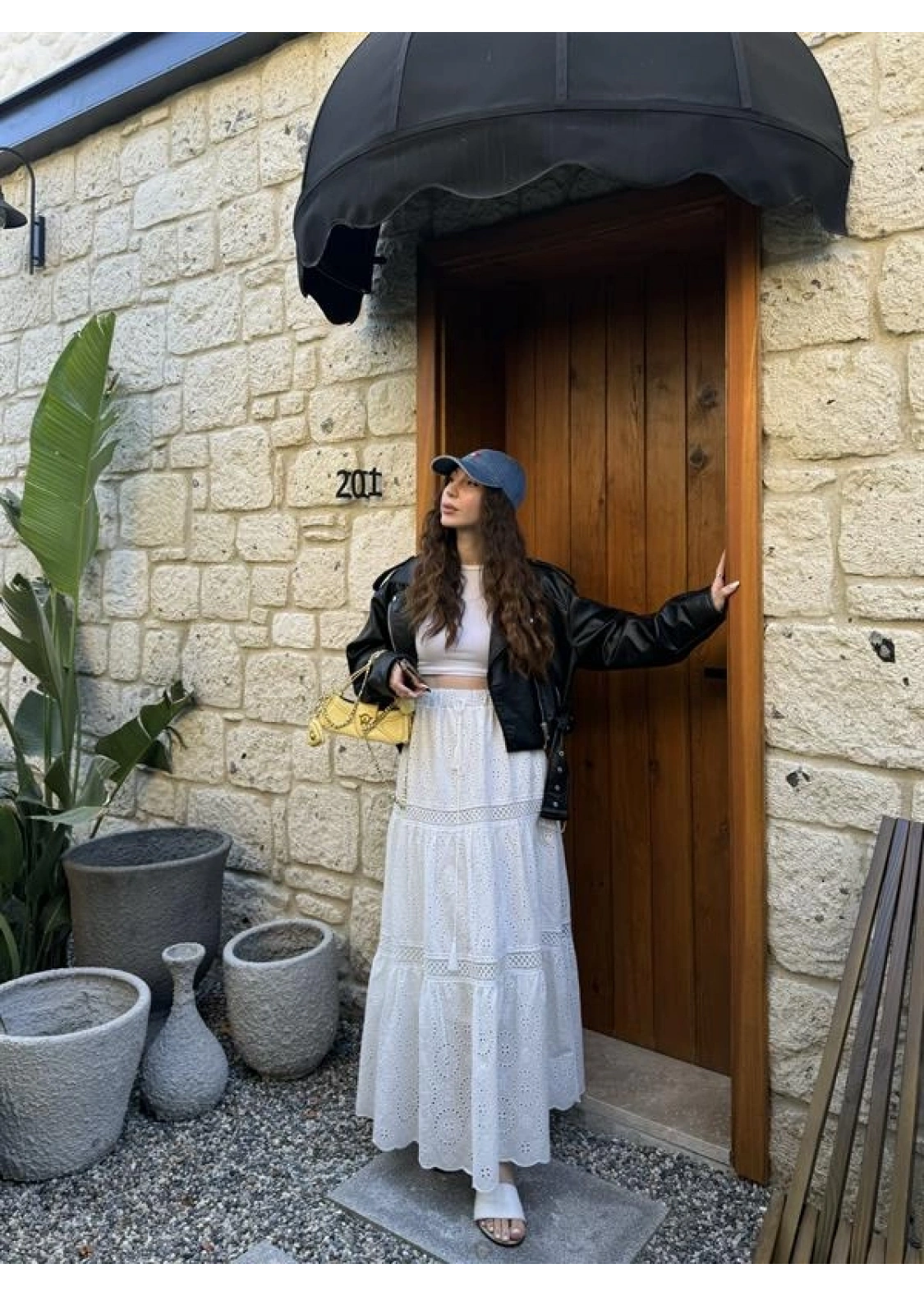 Fisto Beyaz Premium Astarlı Etek