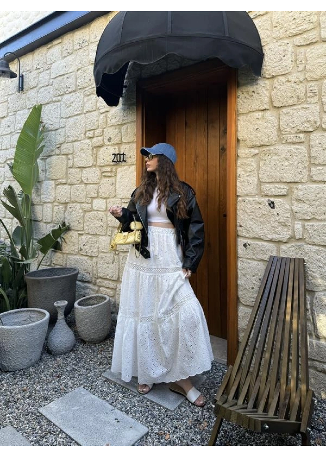 Fisto Beyaz Premium Astarlı Etek