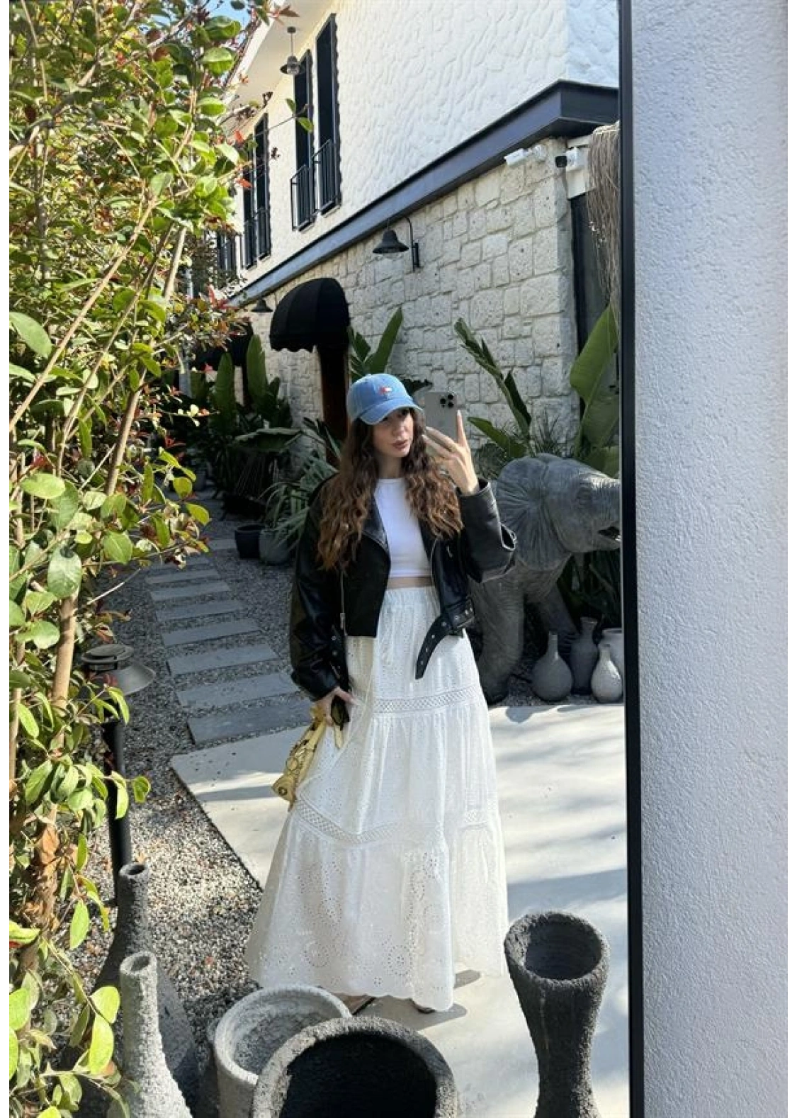 Fisto Beyaz Premium Astarlı Etek