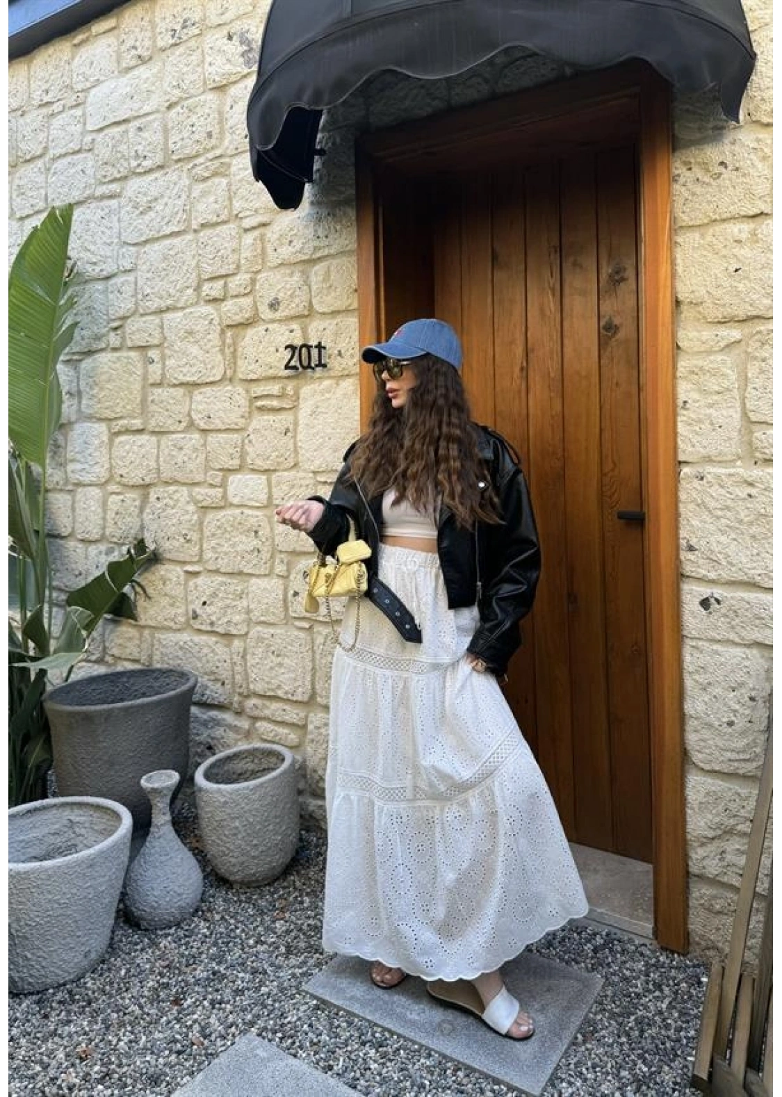 Fisto Beyaz Premium Astarlı Etek