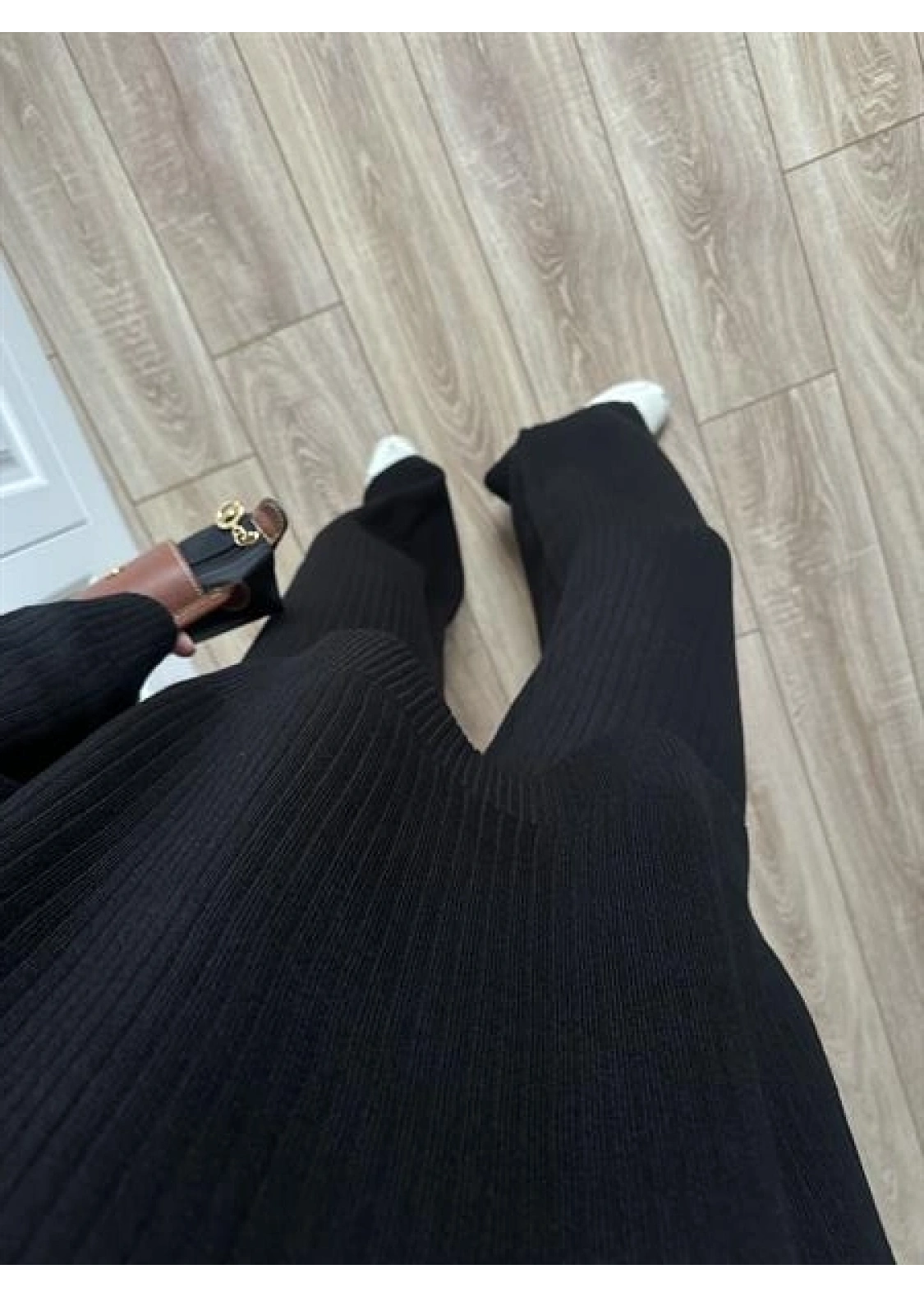 Fitilli Basic Oversize Siyah Triko Takım