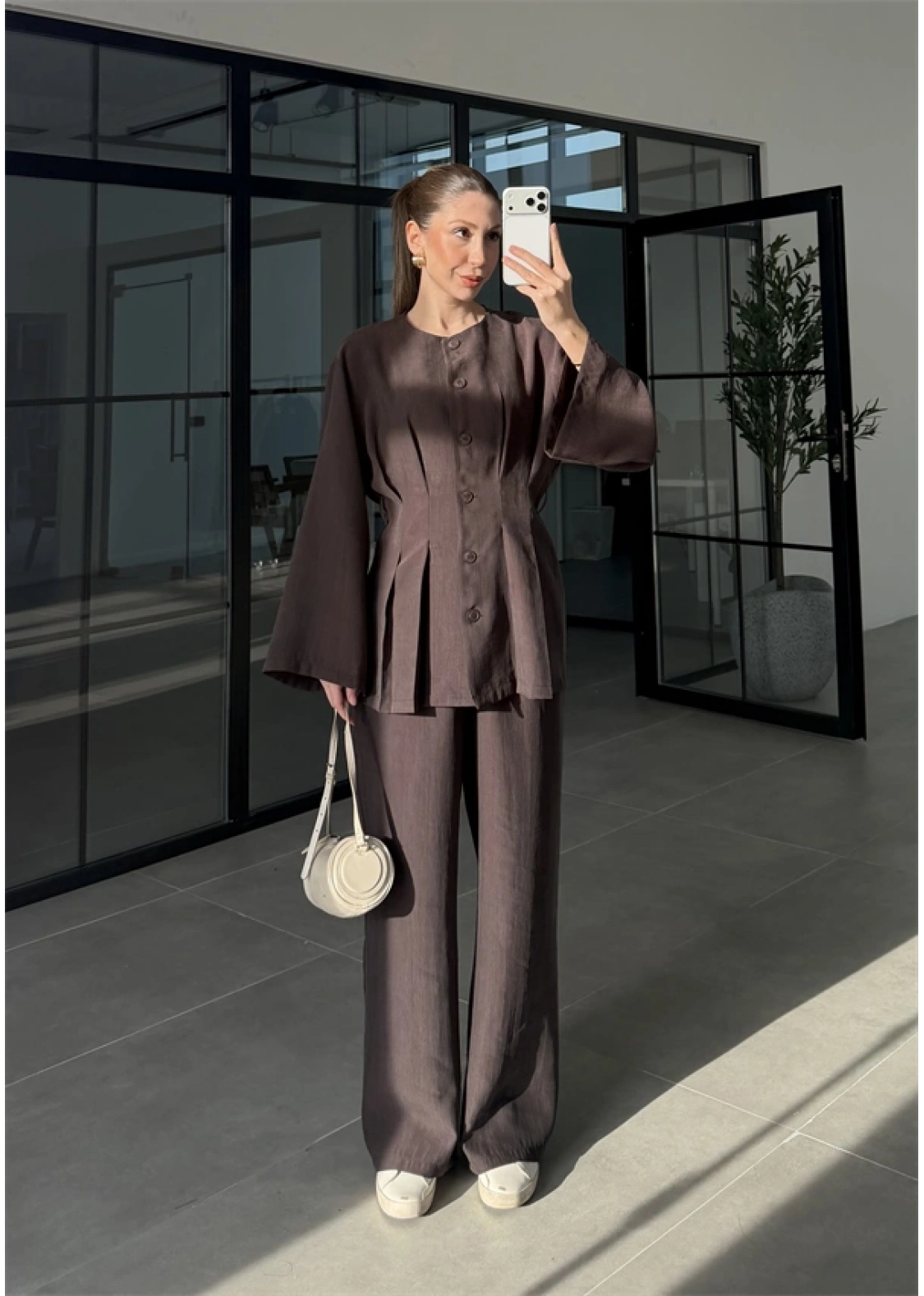 Hare Kuşaklı Kahve Pile Takım