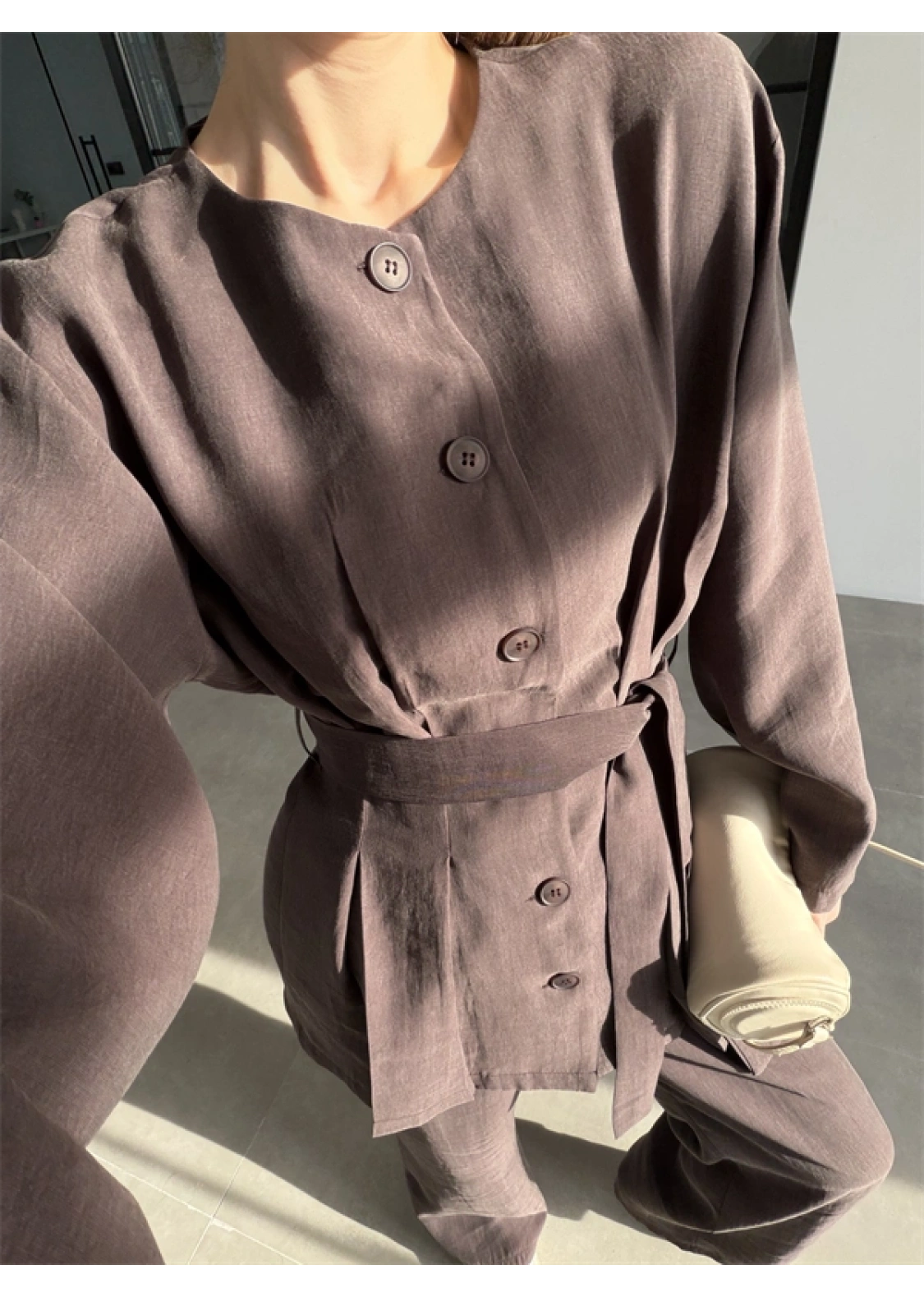 Hare Kuşaklı Kahve Pile Takım