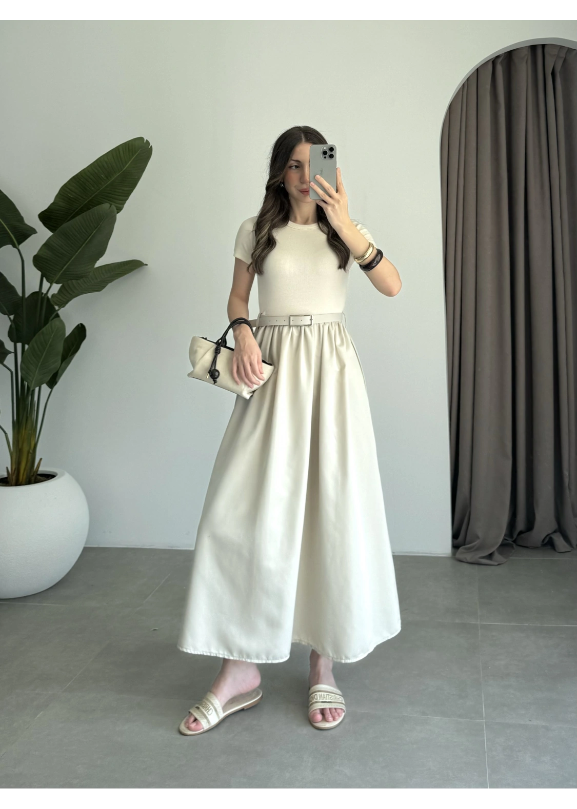 Kemerli Basic Taş Elbise