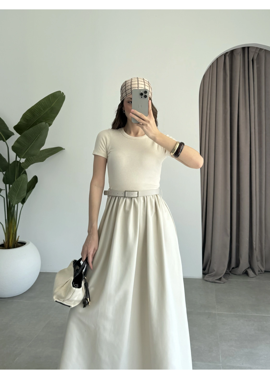 Kemerli Basic Taş Elbise