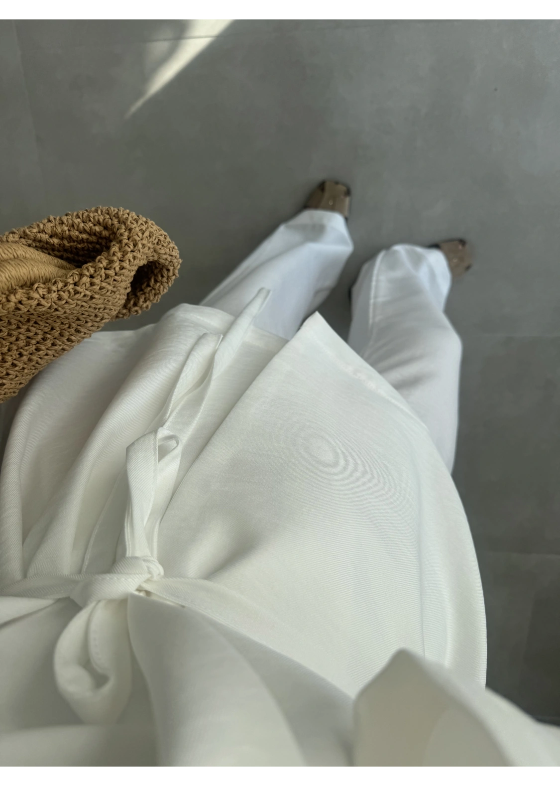 Keten Aerobin Beyaz Kimono Takım