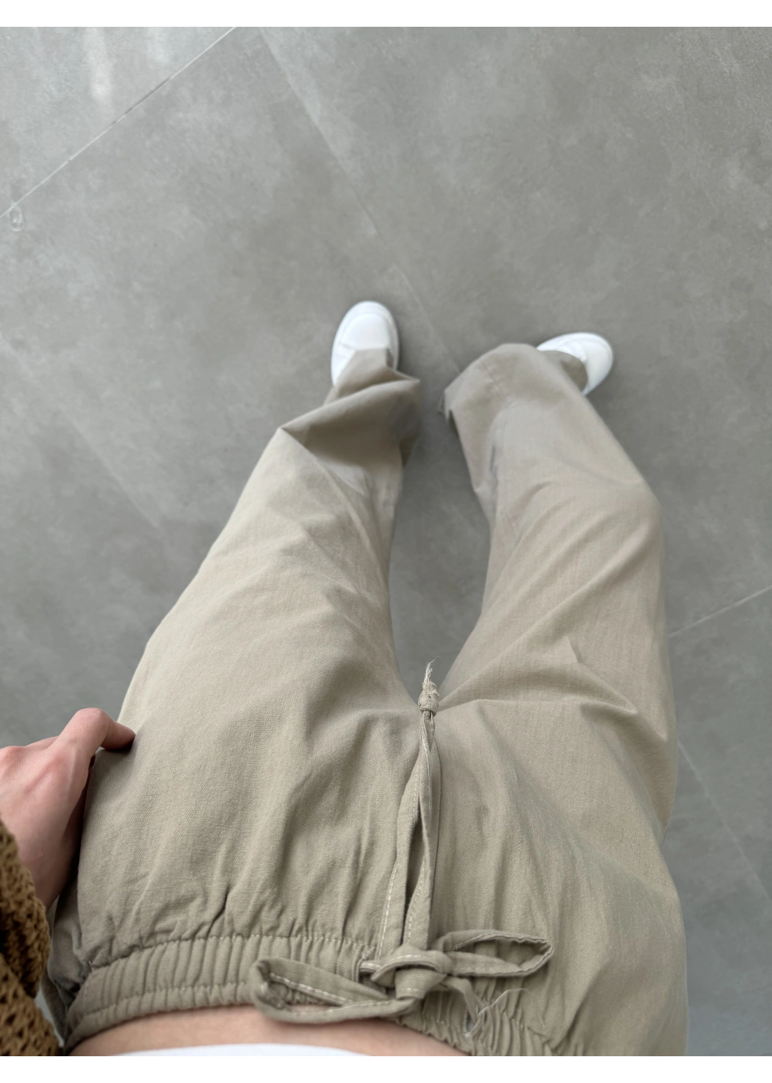 Keten Beli Lastikli Vizon Pantolon