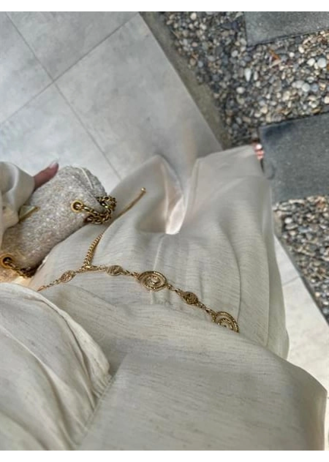 Kleopatra Pelerinli Premium Taş Keten Takım