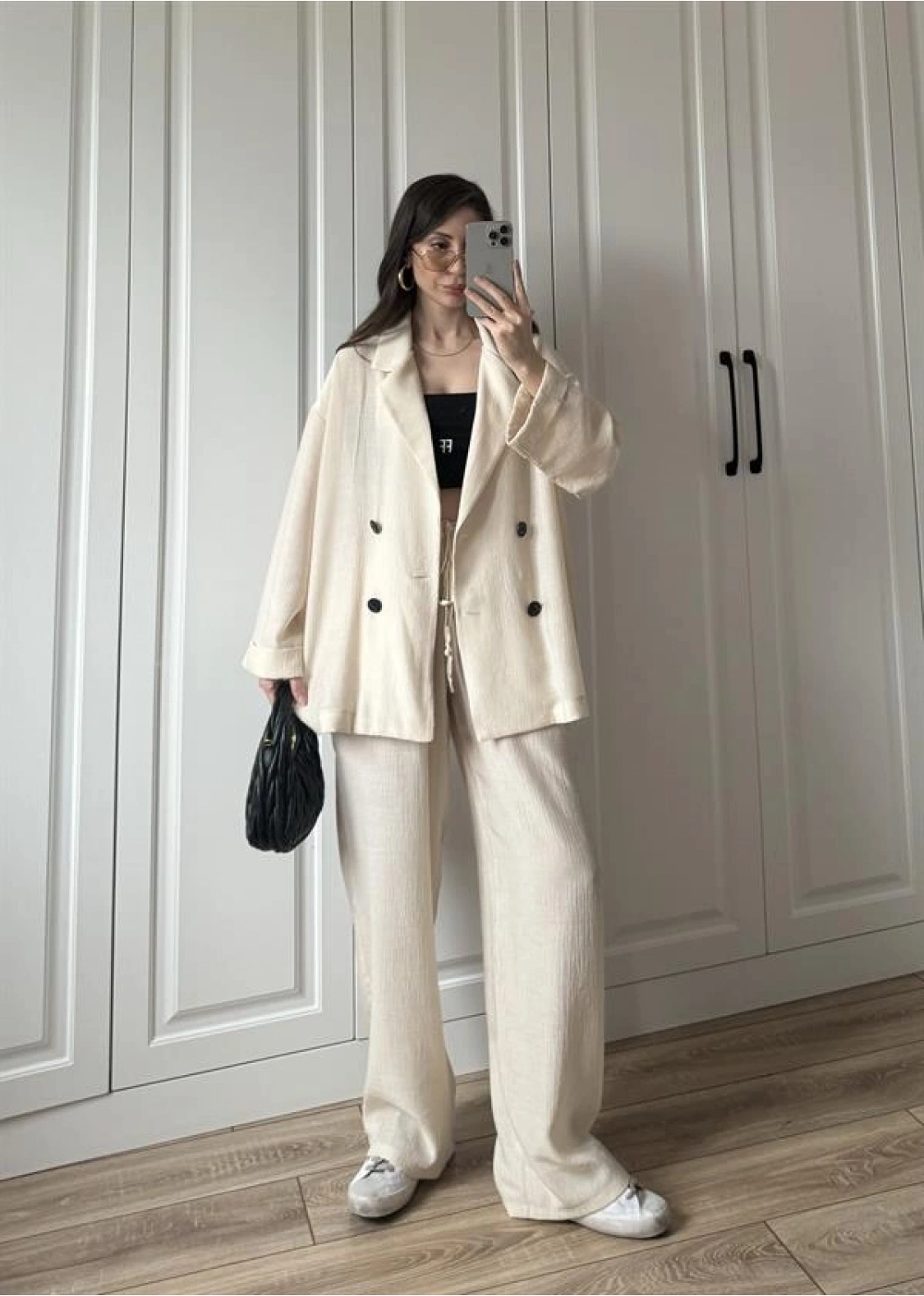 Krinkıl Oversize Taş Ceket Takım