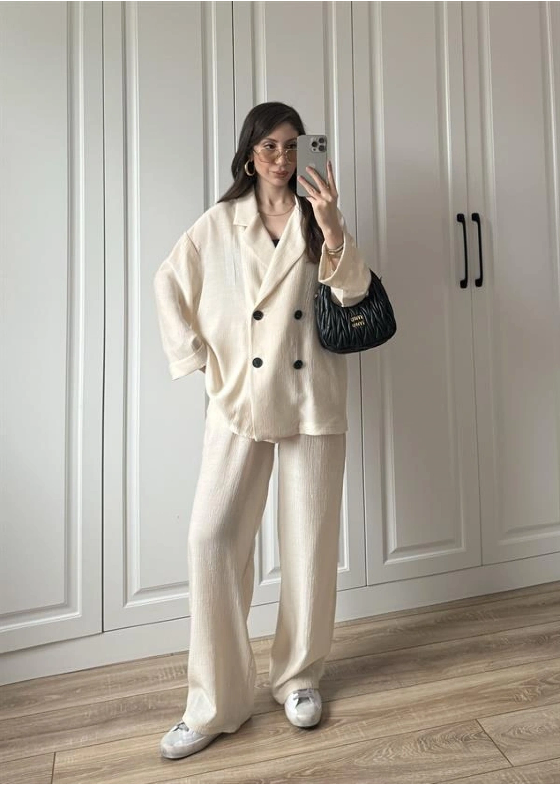 Krinkıl Oversize Taş Ceket Takım