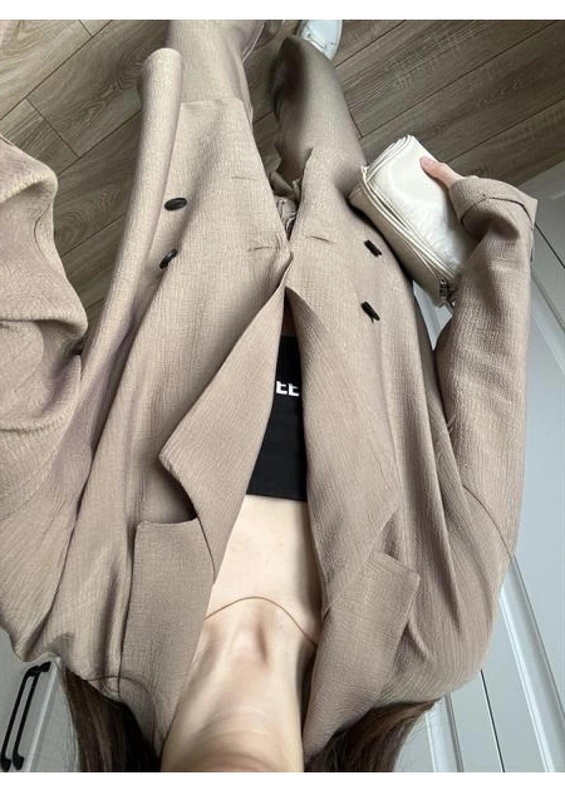 Krinkıl Oversize Vizon Ceket Takım