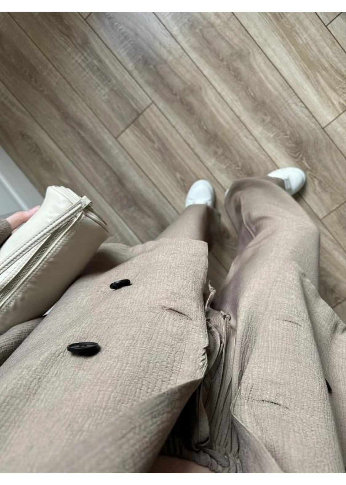 Krinkıl Oversize Vizon Ceket Takım