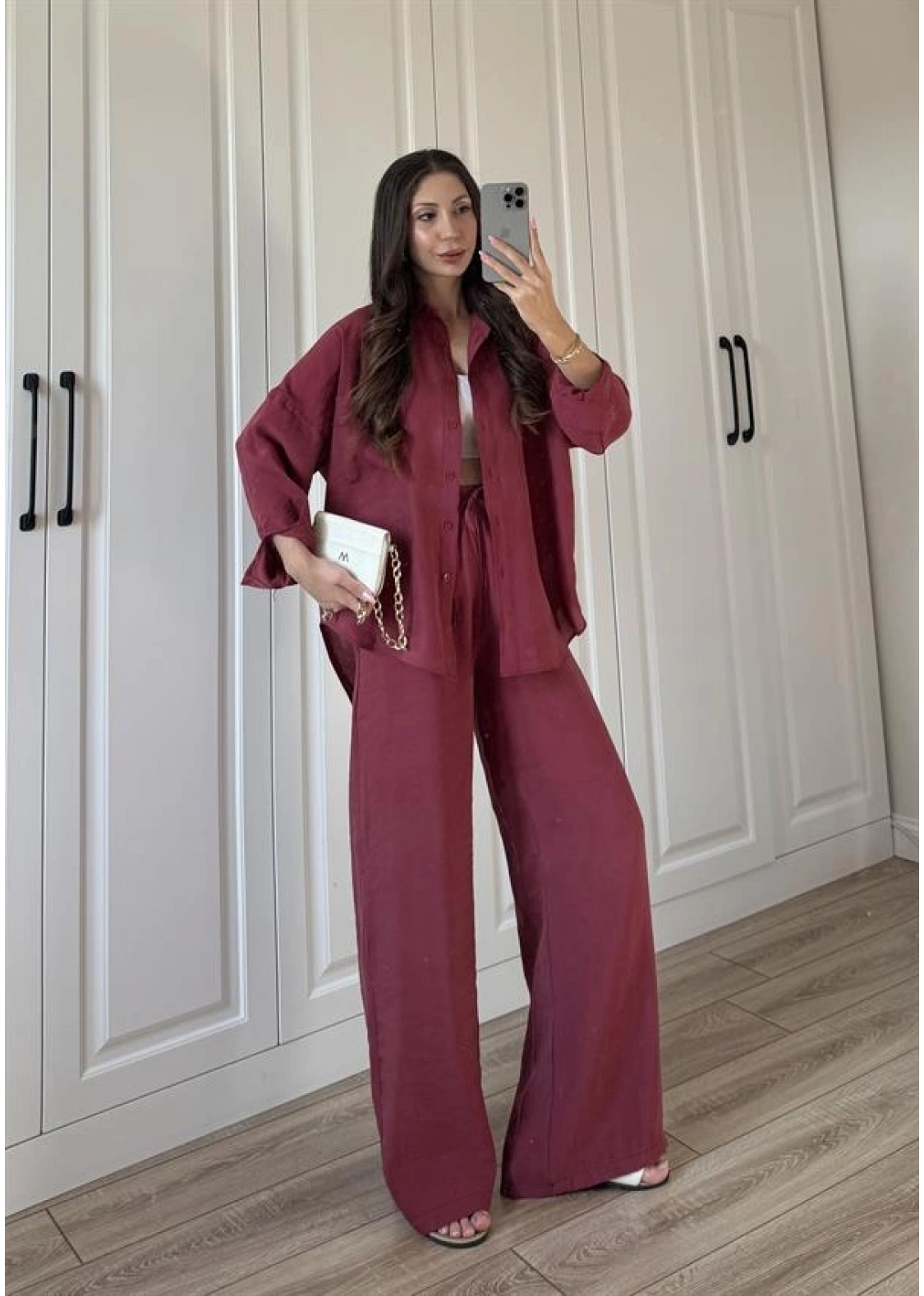 Labu Tensel Oversize Basic Bordo Takım
