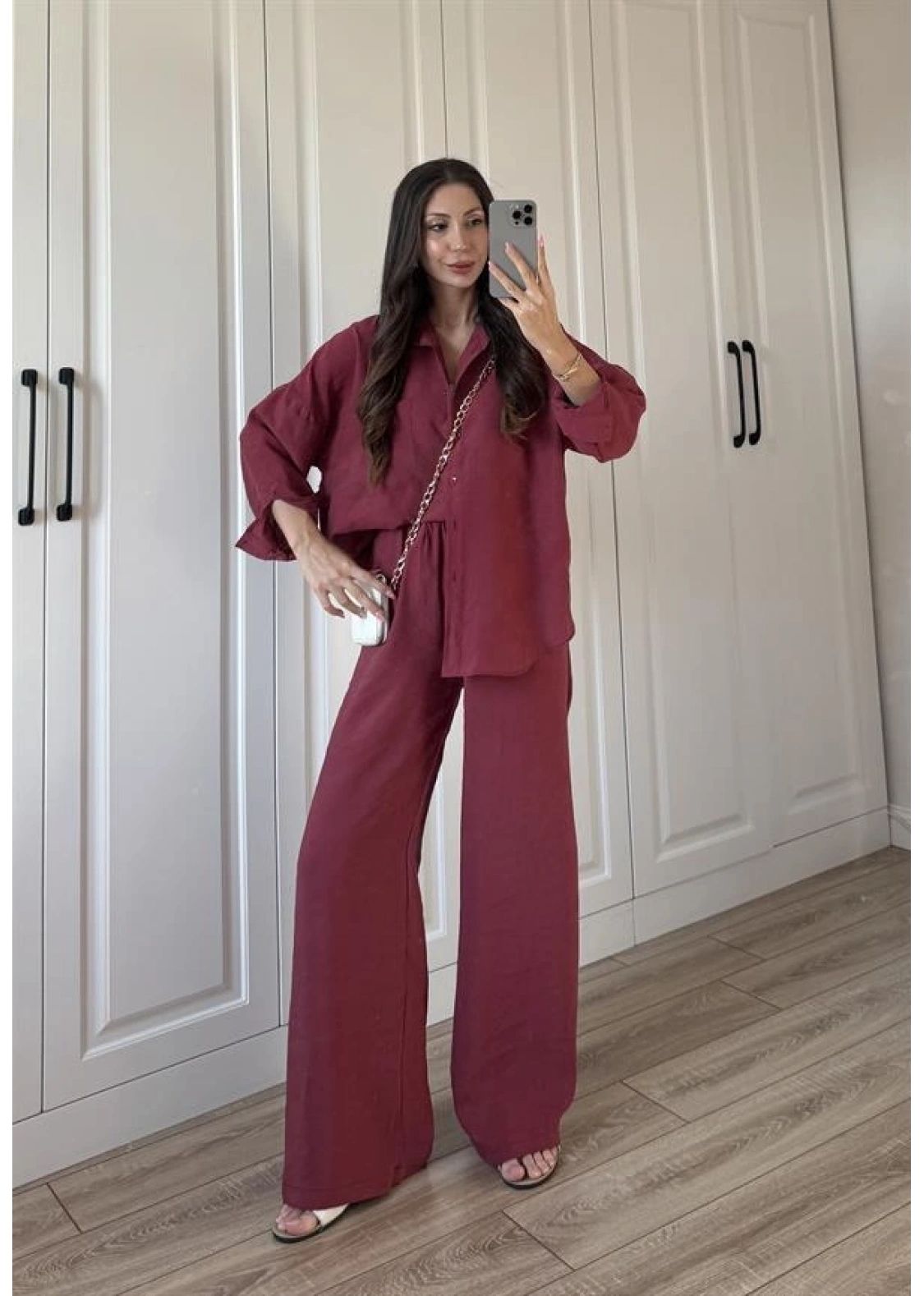 Labu Tensel Oversize Basic Bordo Takım