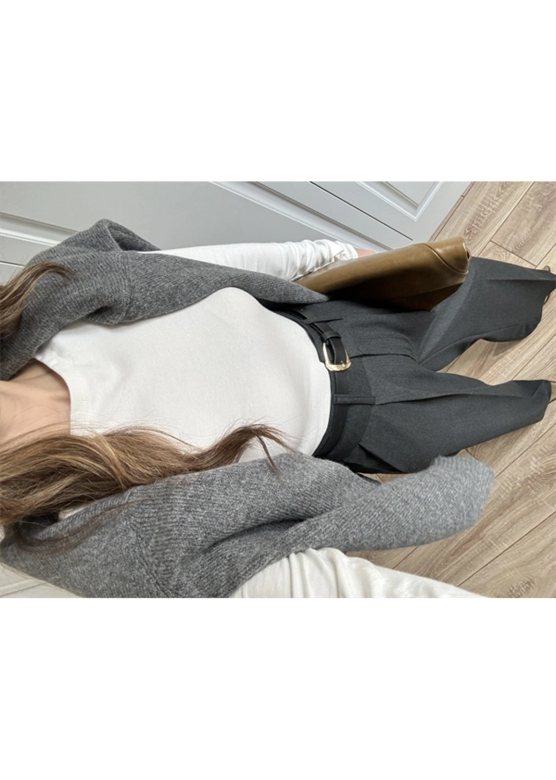 Likralı Uzun Kol Beyaz Body
