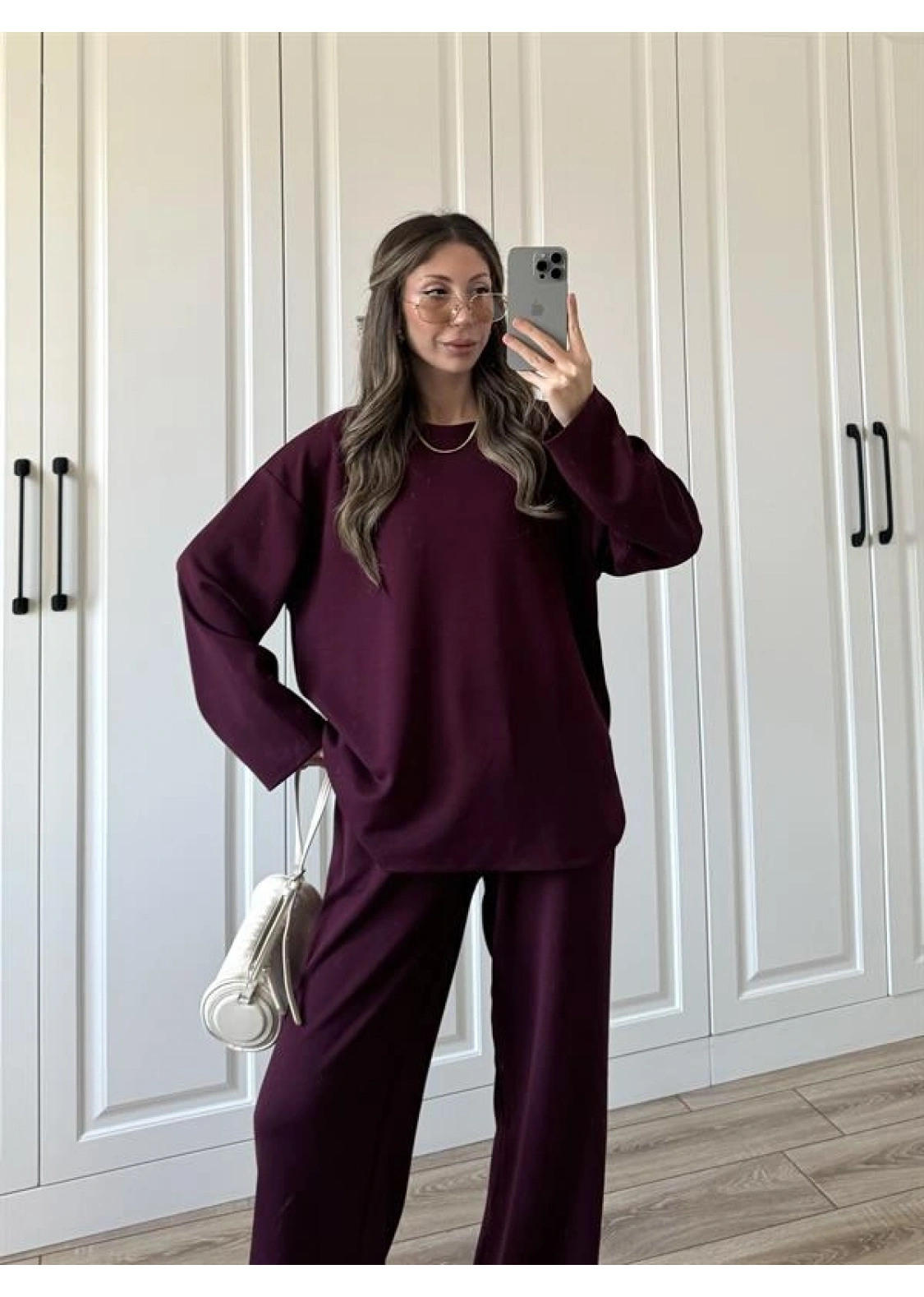 Liza Oysh Kumaş Basic Bordo Takım