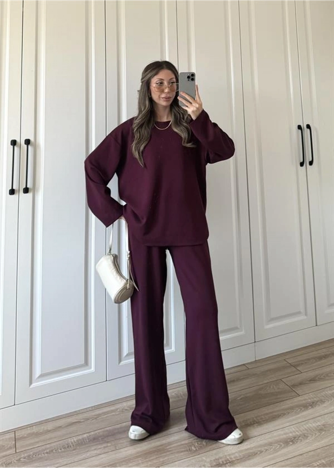 Liza Oysh Kumaş Basic Bordo Takım