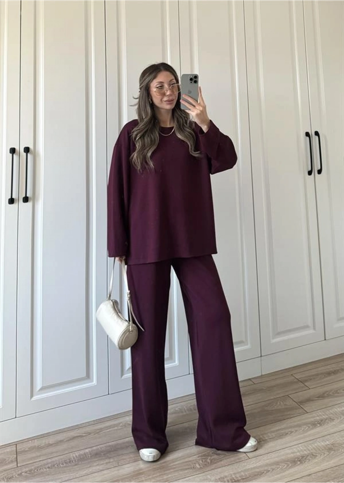 Liza Oysh Kumaş Basic Bordo Takım