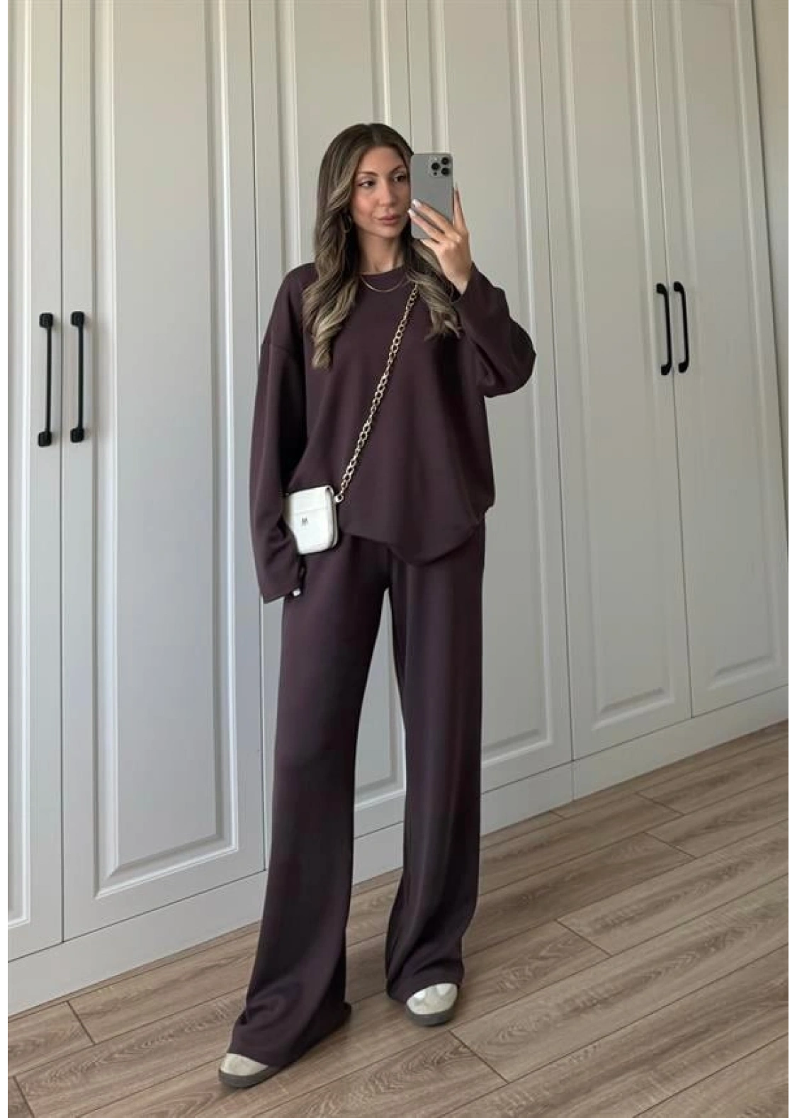 Liza Oysh Kumaş Basic Kahve Takım