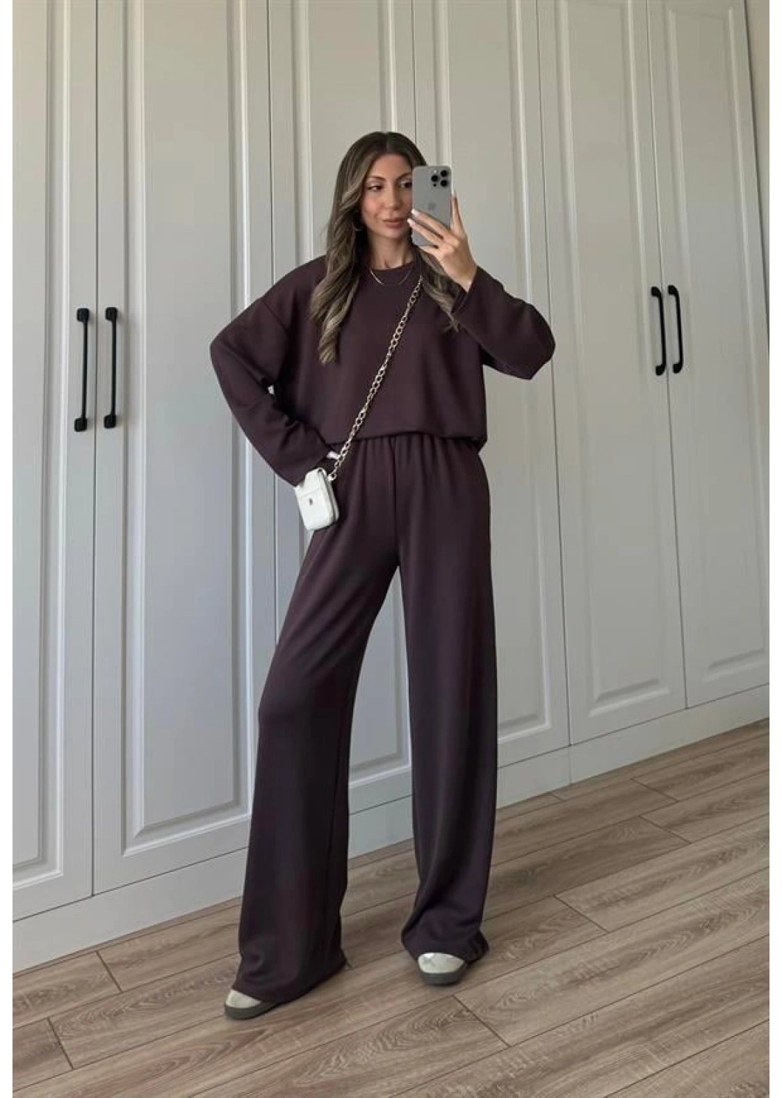 Liza Oysh Kumaş Basic Kahve Takım